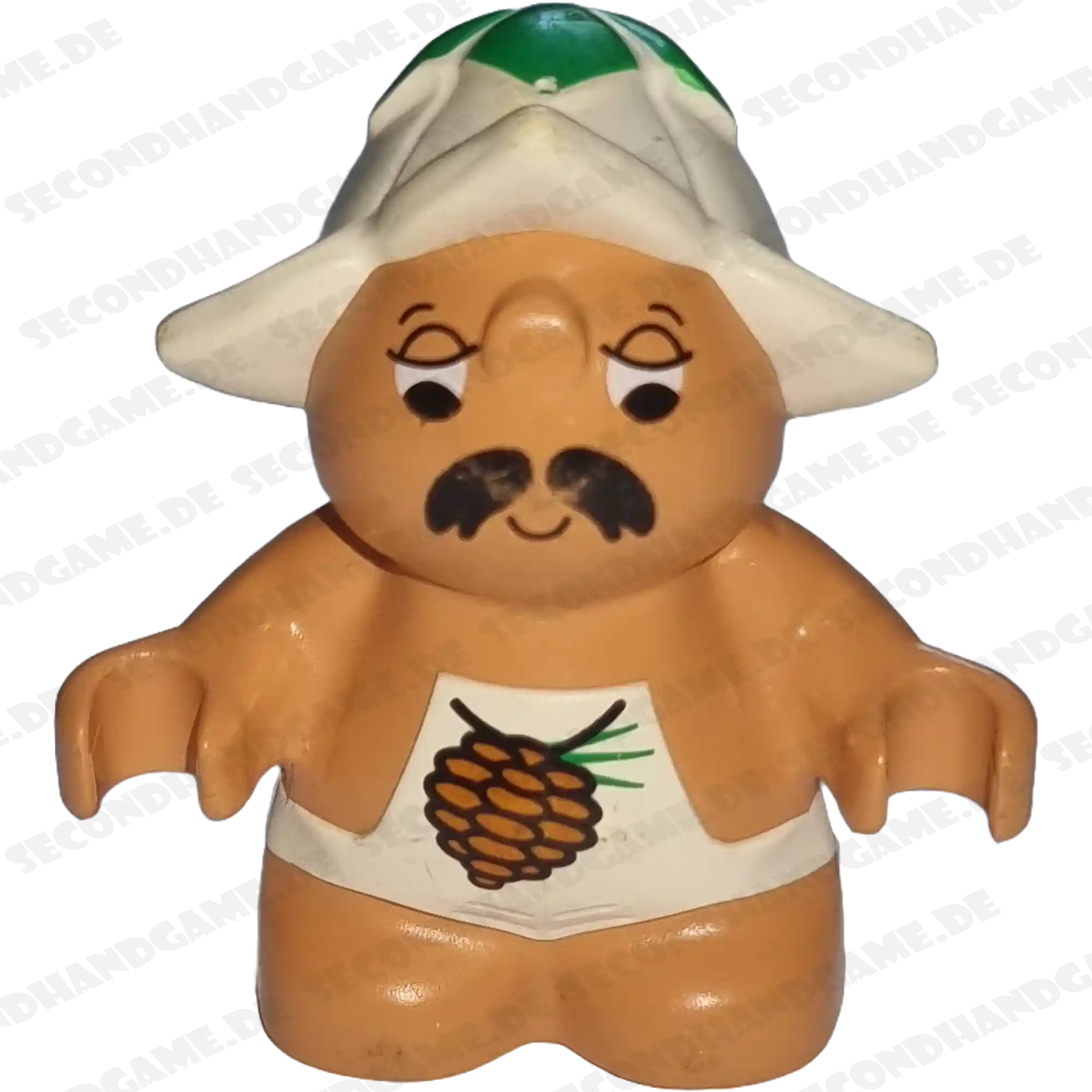 Lego Duplo Figur Mann Wichtel Weiße Kleidung Tannenzapfen