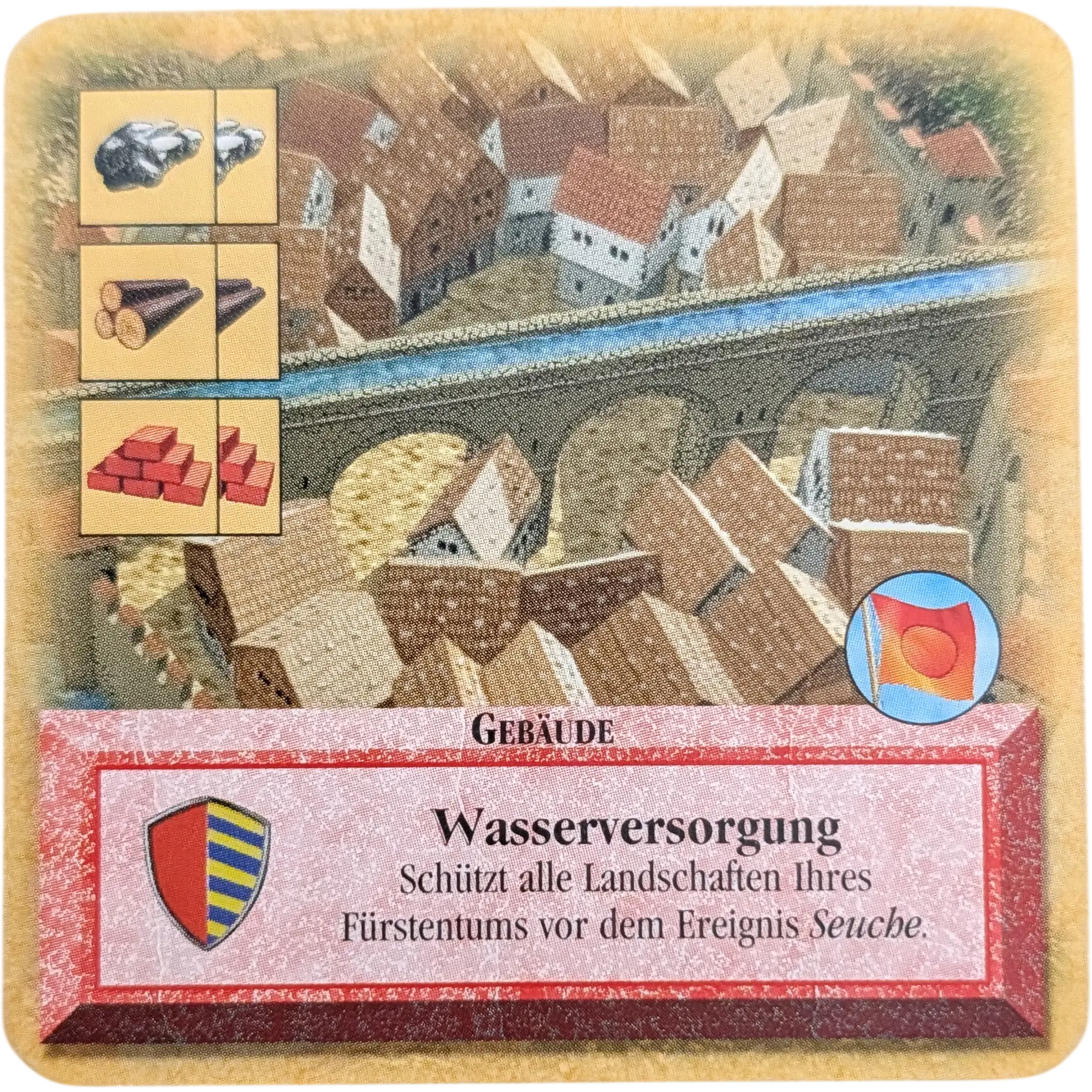 Kosmos Die Siedler von Catan das Kartenspiel Ersatzteil Karte Rot Wasserversorgung