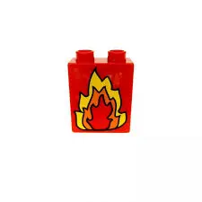 Lego Duplo  1x2 Stein Rot Feuer 4066