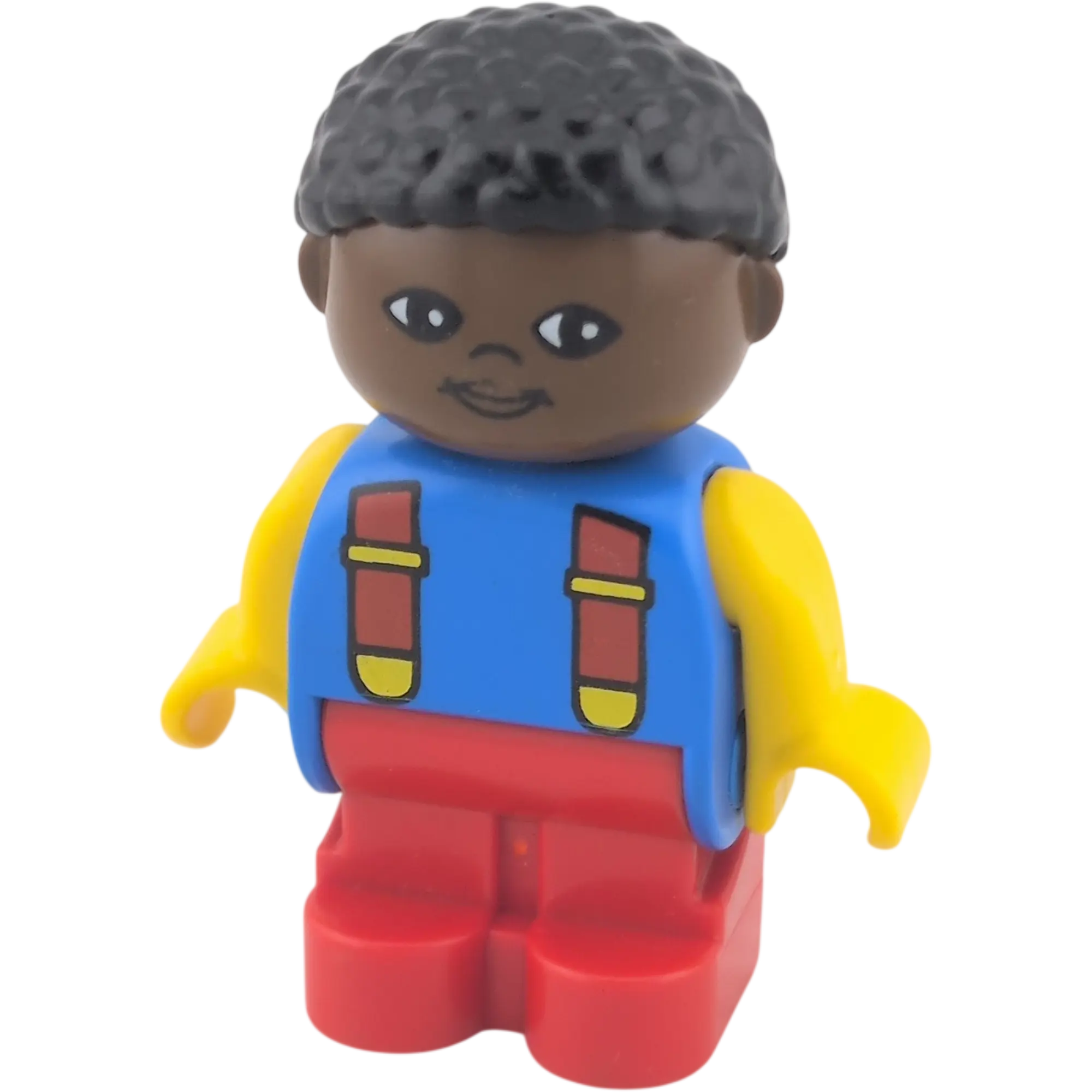 Lego Duplo 4943 Junge schwarze Haare, dunkler Teint, Hosenträger