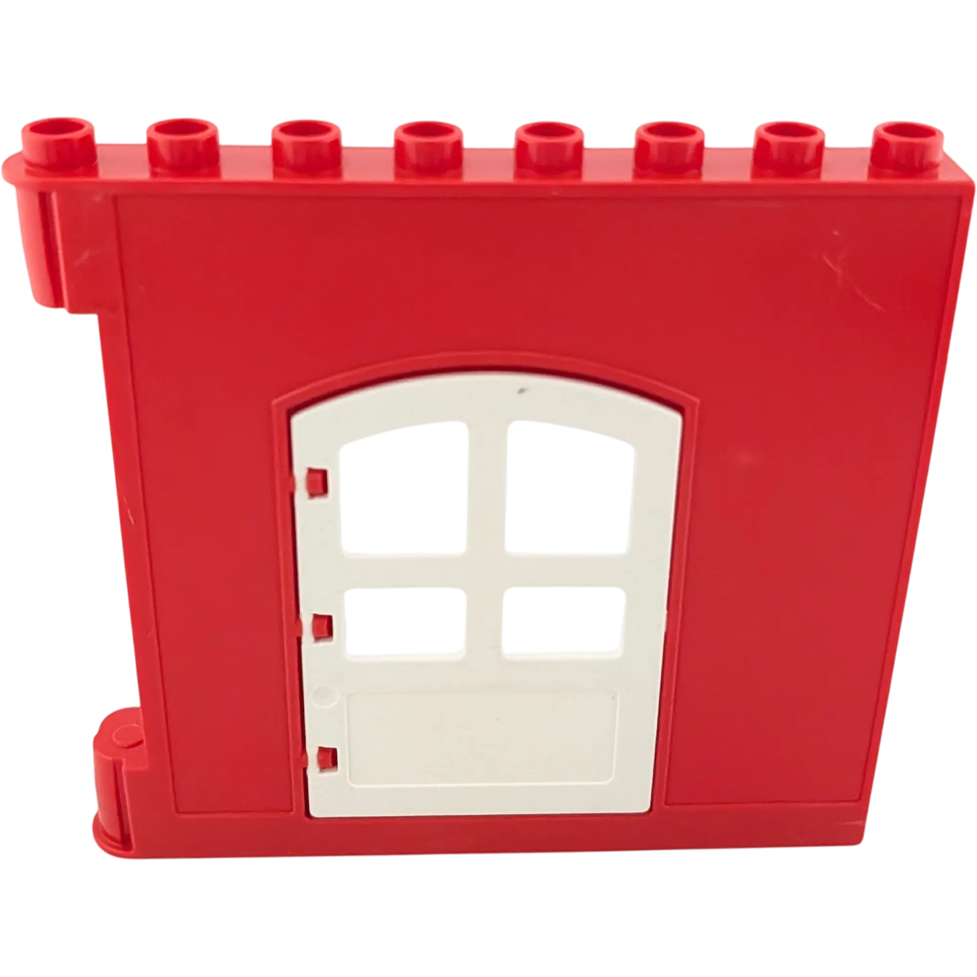 Lego Duplo Hauswand Rot mit weißer Tür Rund