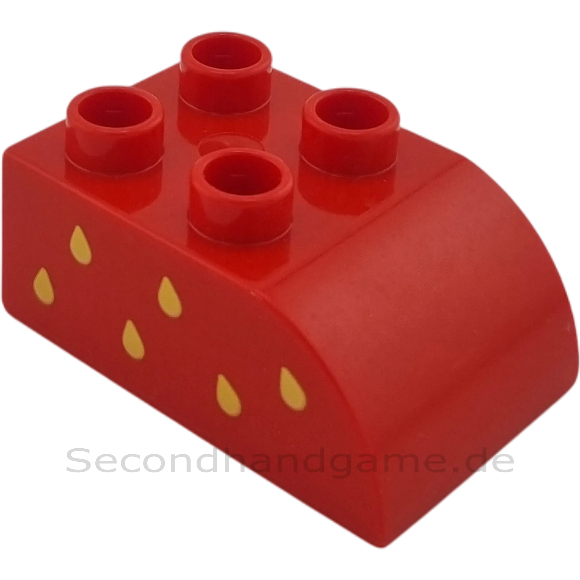 Lego Duplo 2x3 Dachstein 2302 Rot mit Tropfen Gelb Erdbeere