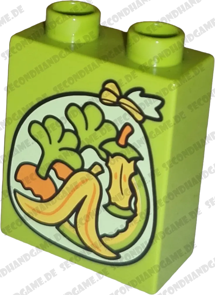 Lego Duplo 4066 Stein 1x2x2 Grün Biomüll Obst Gemüse Abfälle
