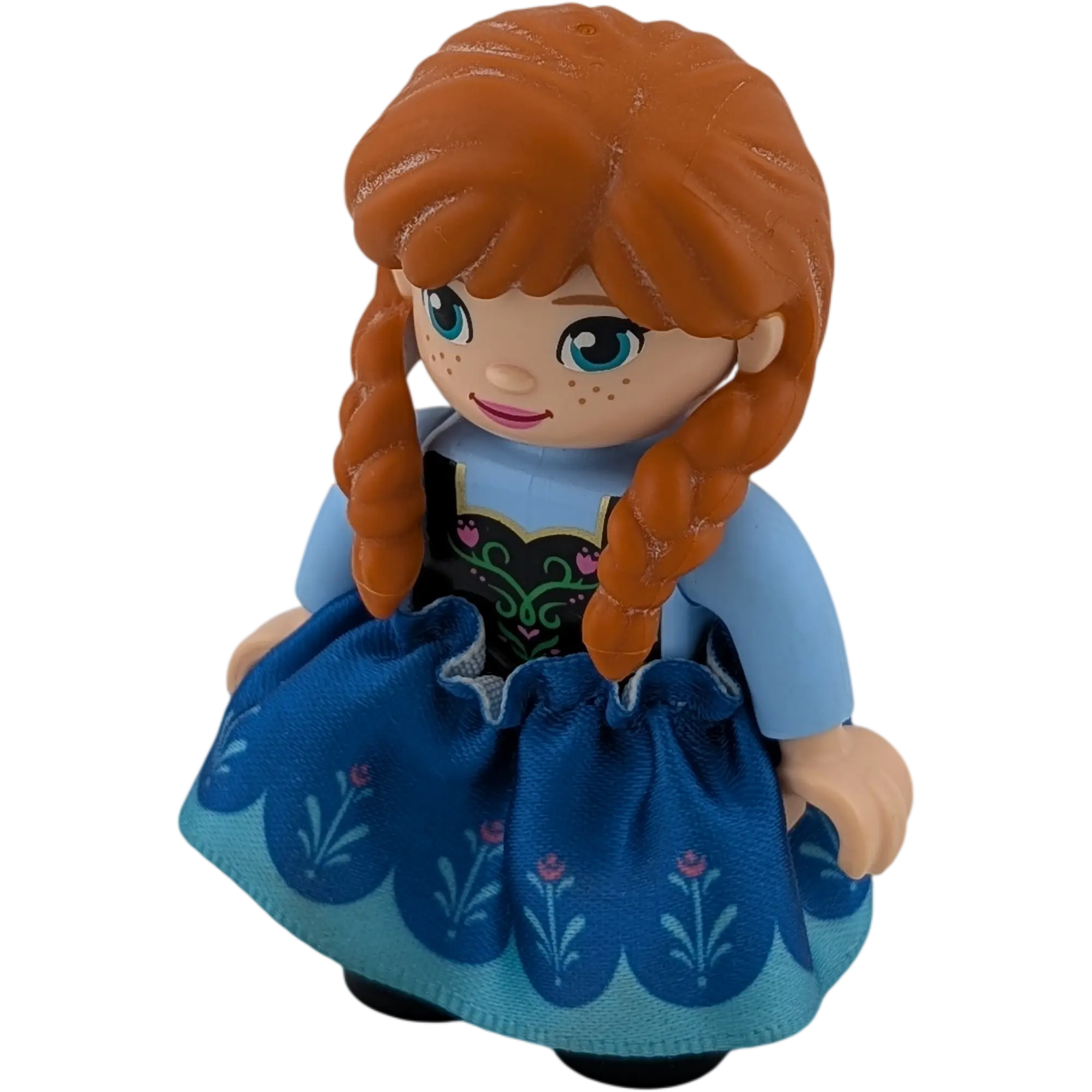 Lego Duplo Disney Frozen Anna mit Stoffrock, braunen geflochtenen Haaren Sommersprossen