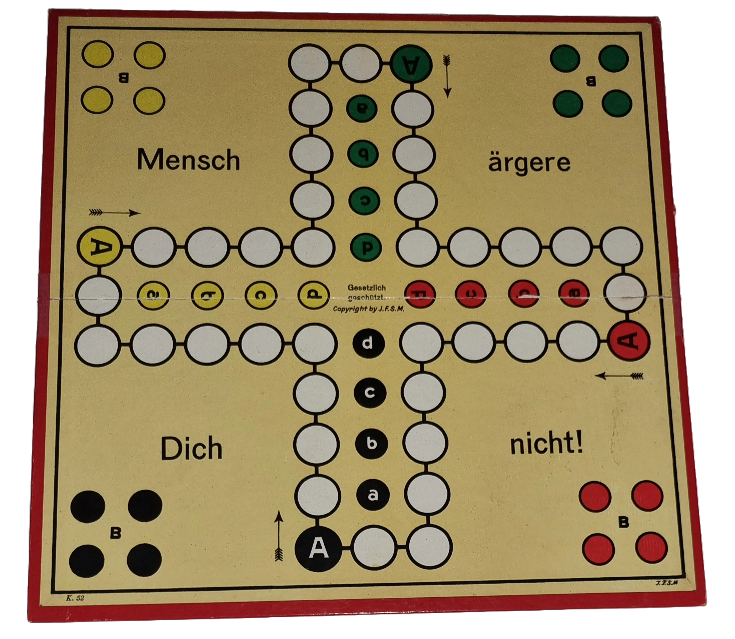 Spielplan Spielbrett Mensch Ärgere dich nicht 2-6 Spieler