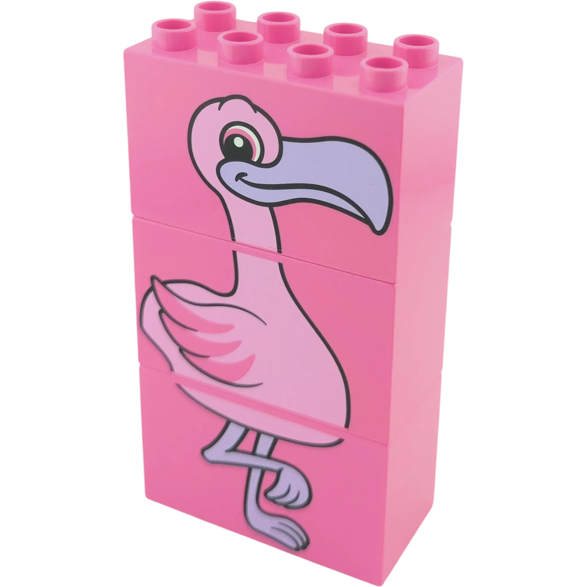 Lego Duplo 2x4x2 Doppelstein 31111 Pink Bedruckt mit Flamingo 3 Teilig