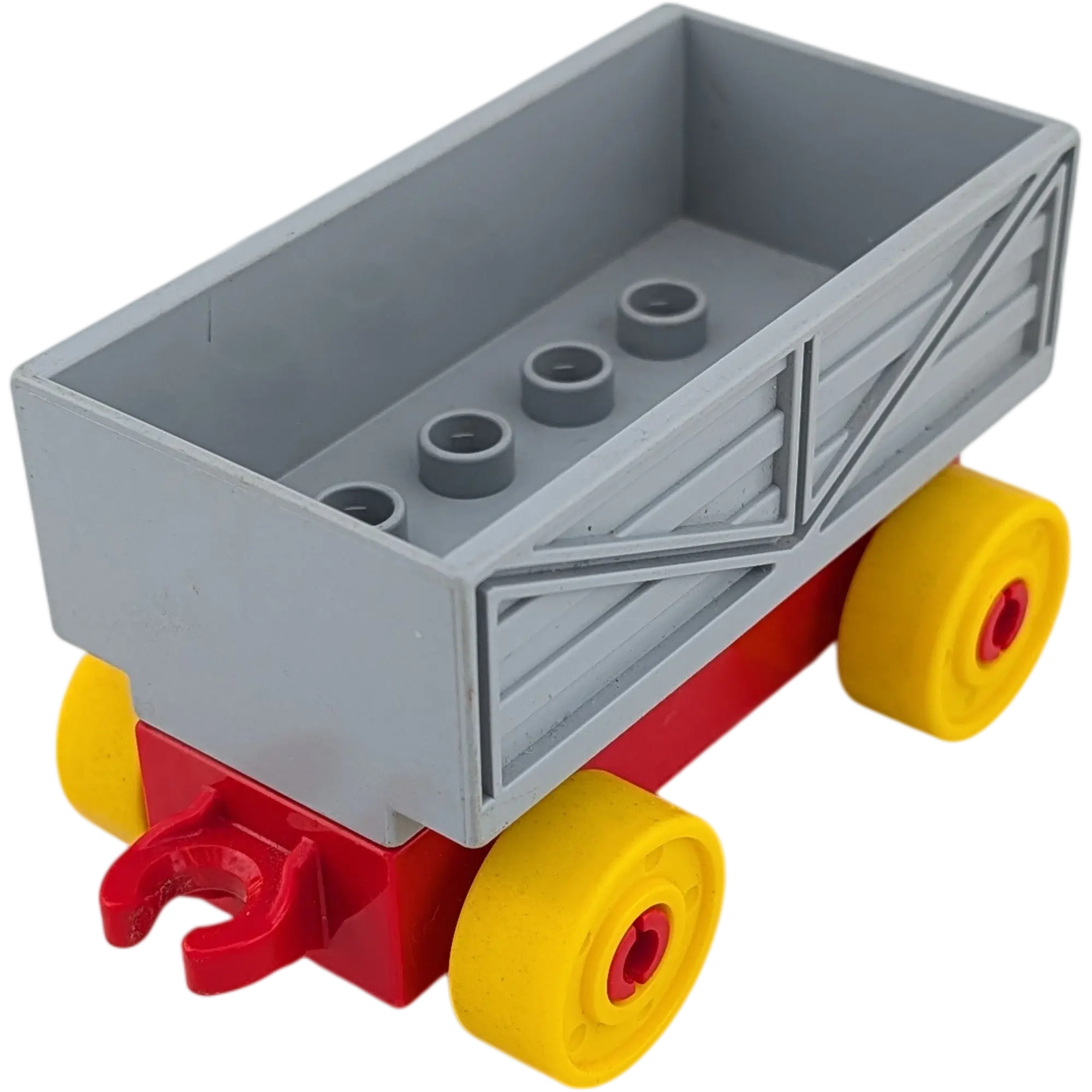 Lego Duplo Eisenbahn Güteranhänger Grau Rot Gelb