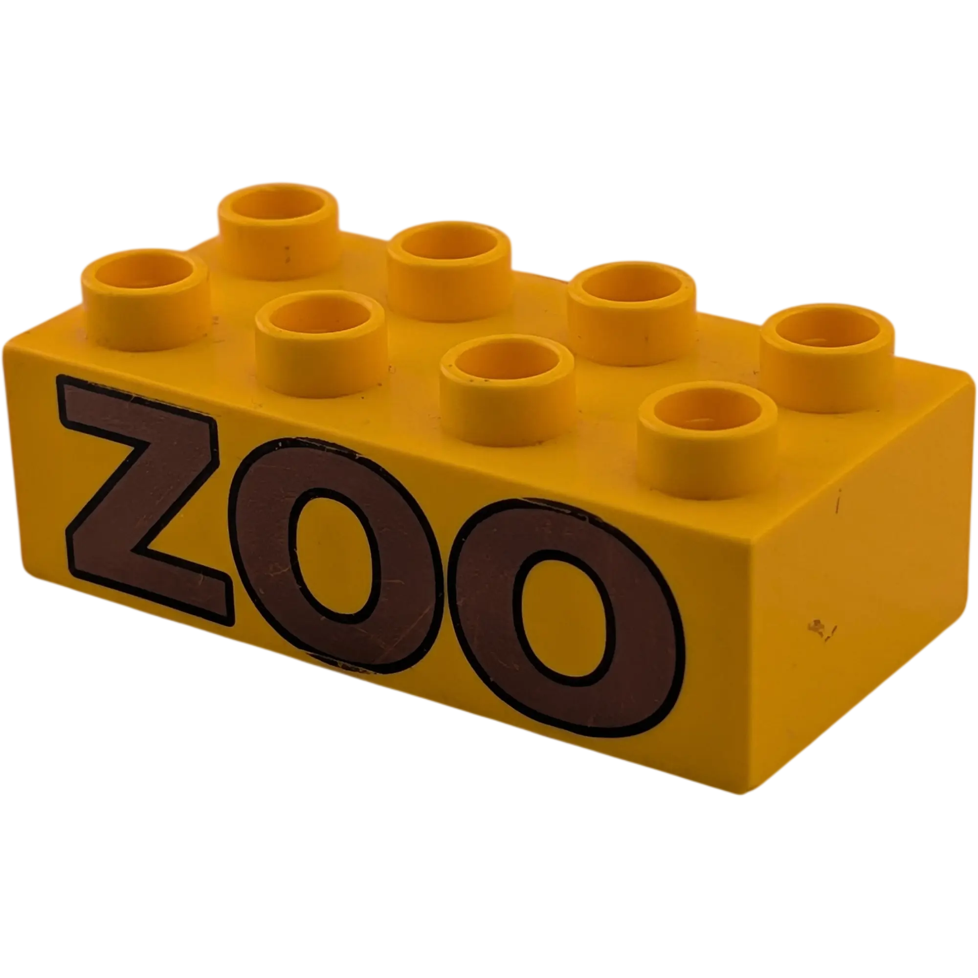 Lego Duplo 2x4 Stein 3011 Gelborange Bedruckt mit ZOO