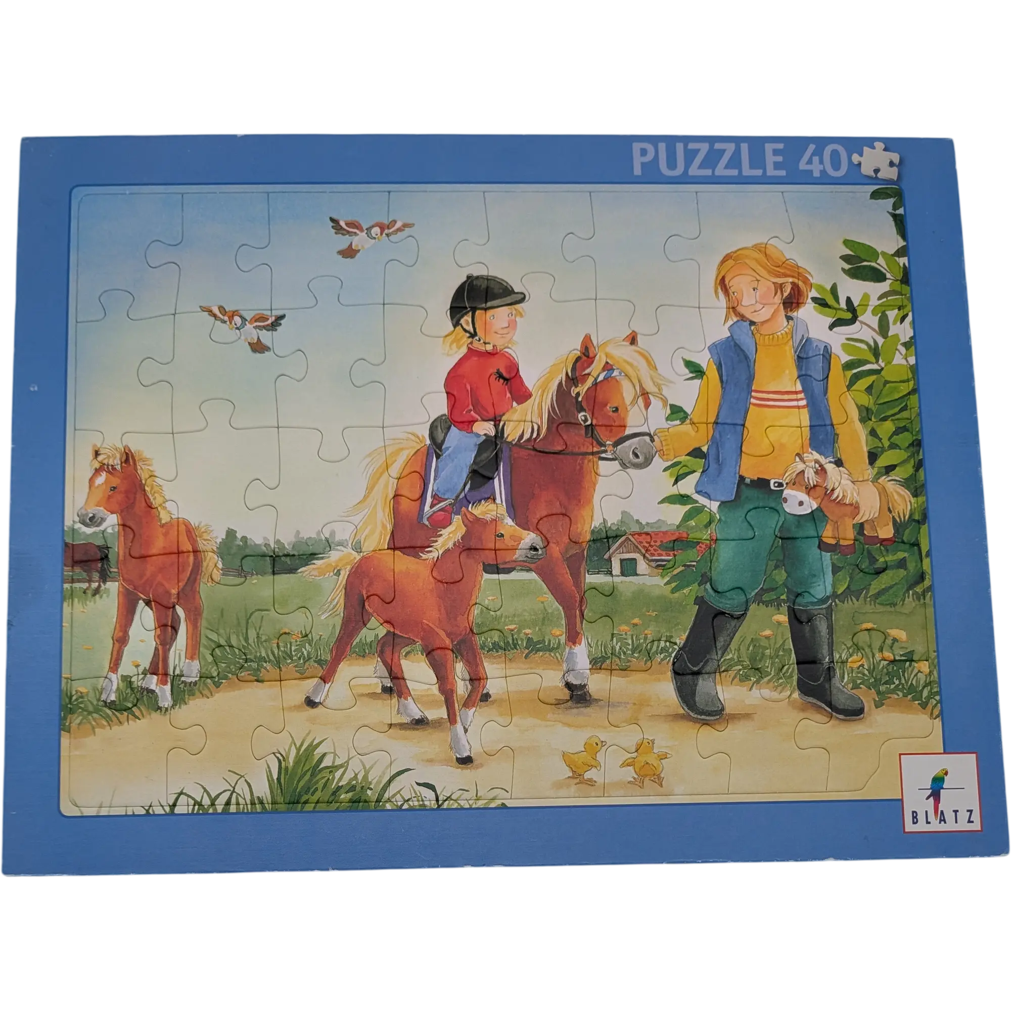Blatz Rahmenpuzzle Ponys 40 Teile Ausritt auf dem Ponyhof
