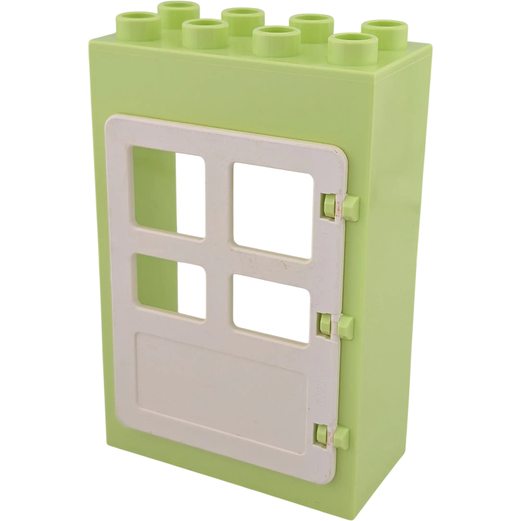Lego Duplo 2x4 Hauswand Hellgrün mit Tür Weiß Eckig