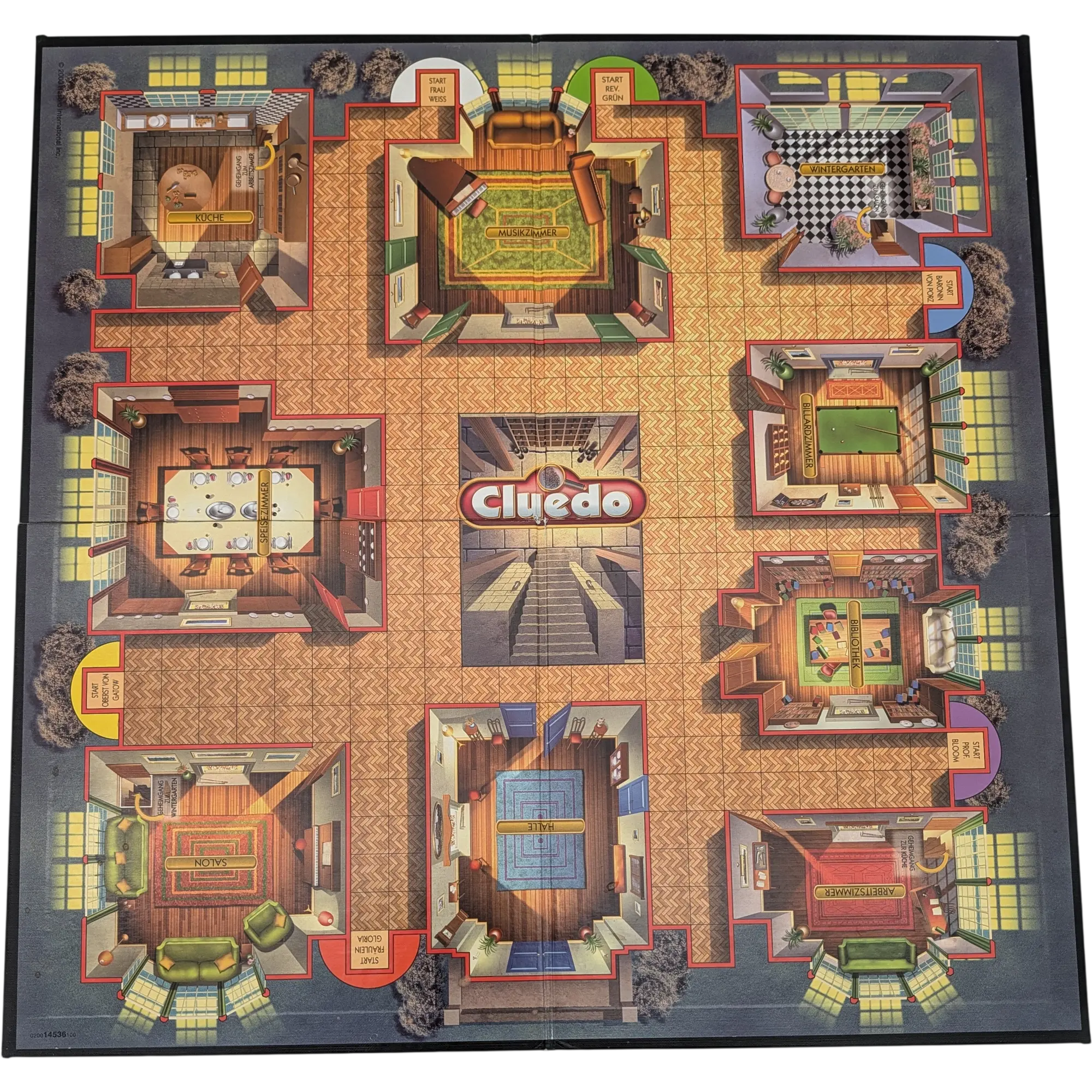 Hasbro Spielplan Spielbrett Cluedo