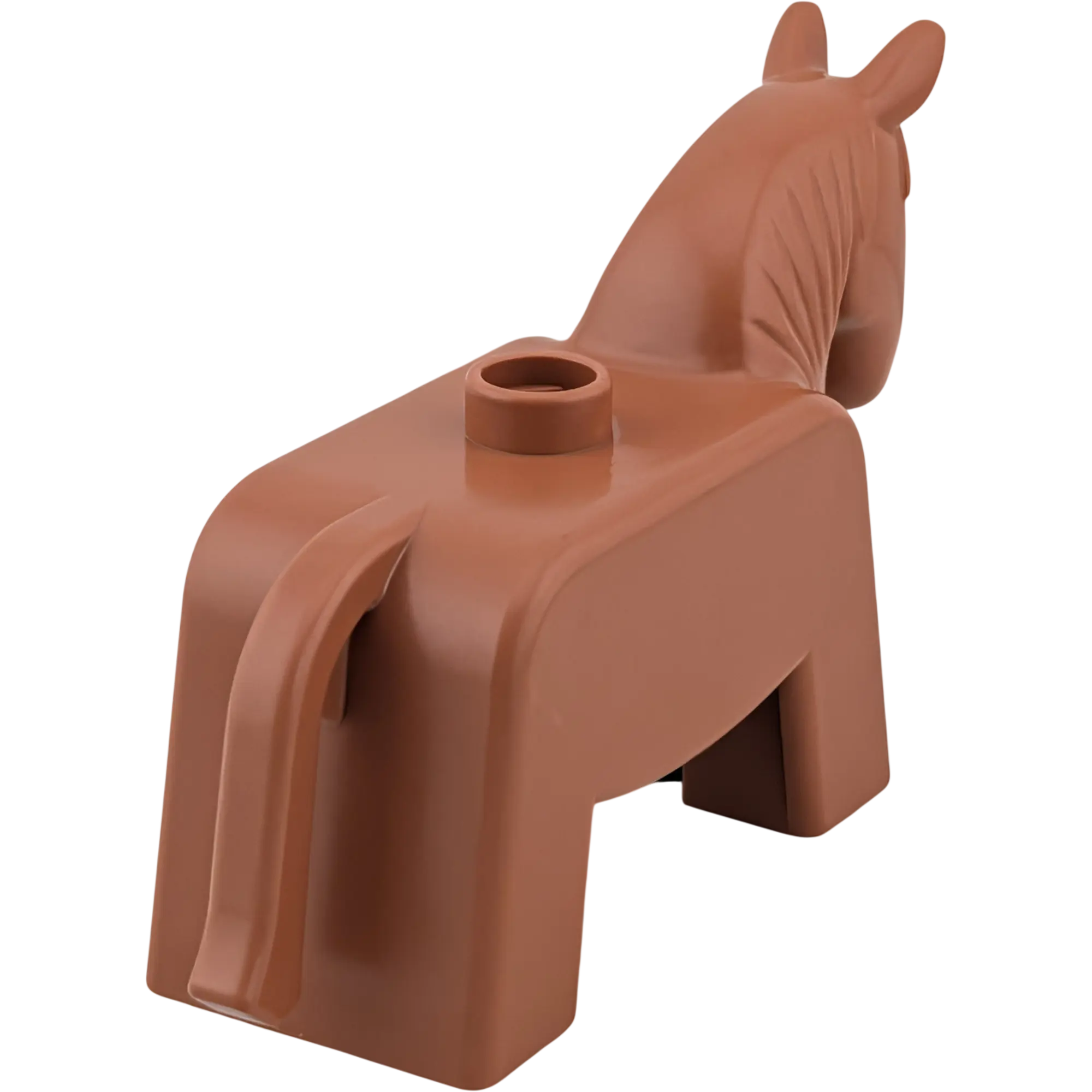 Lego Duplo Pferd Esel Braun mit offenen Augen, Ansicht 2