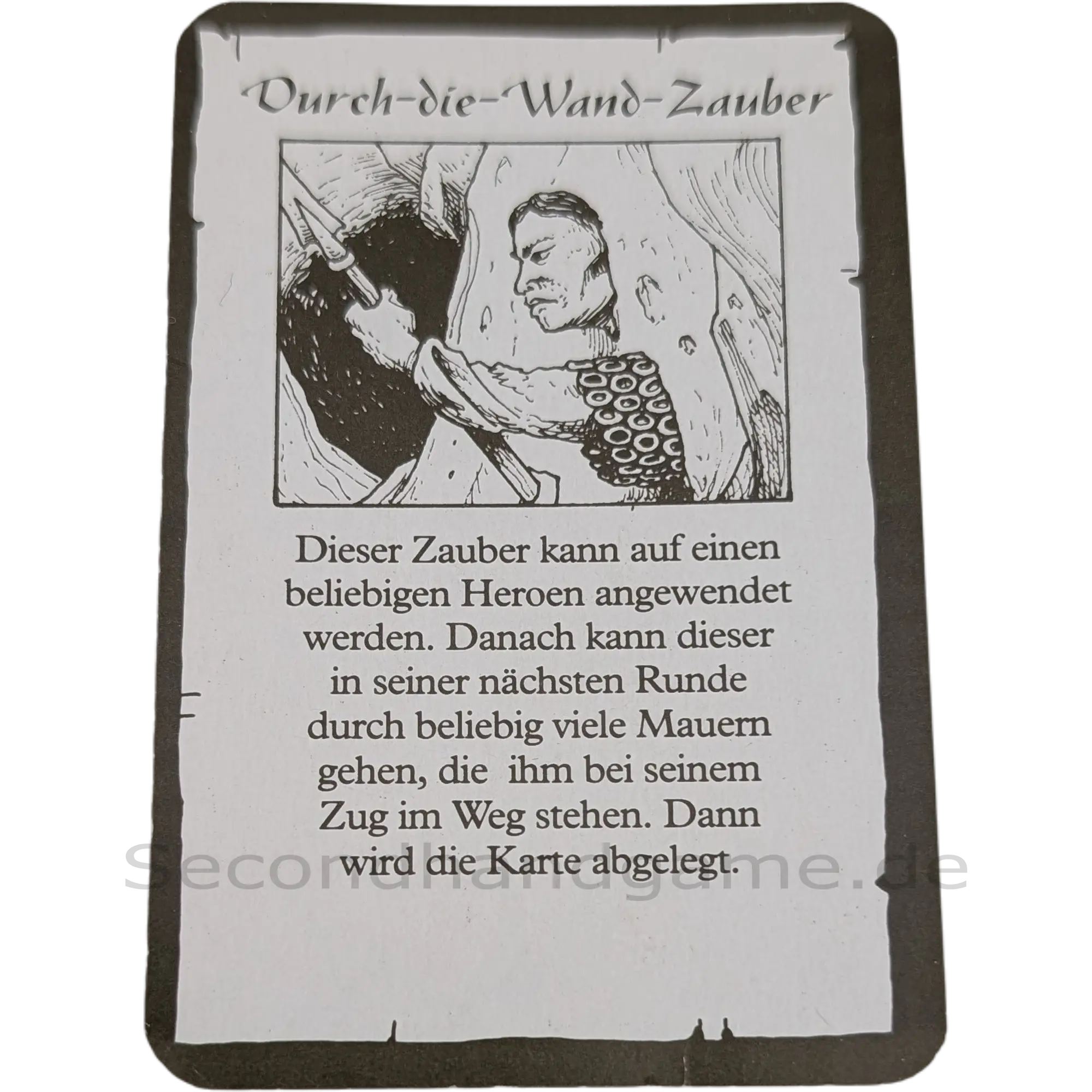 MB Hero Quest Master Ersatzteil Erdzauber Karte Durch die Wand Zauber