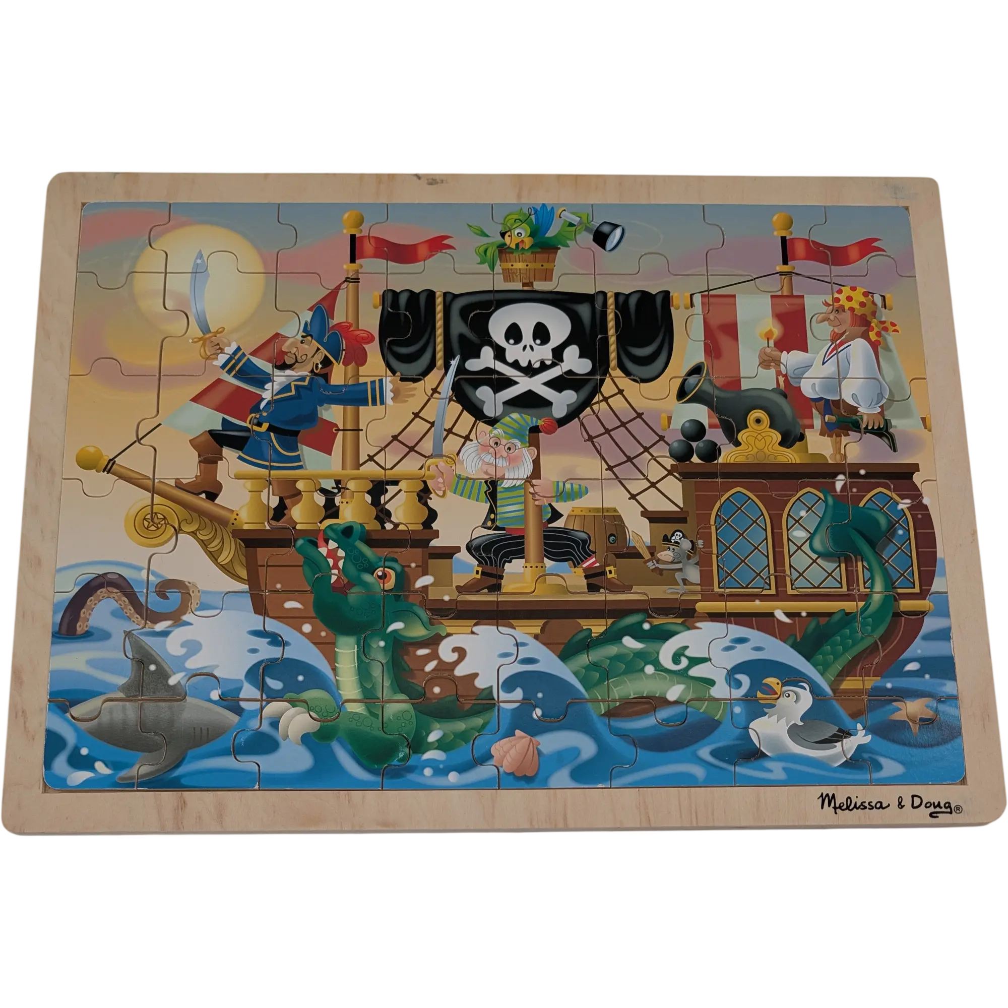 Melissa & Doug Holzpuzzle Piratenschiff 48 Teile, ab 4 Jahren