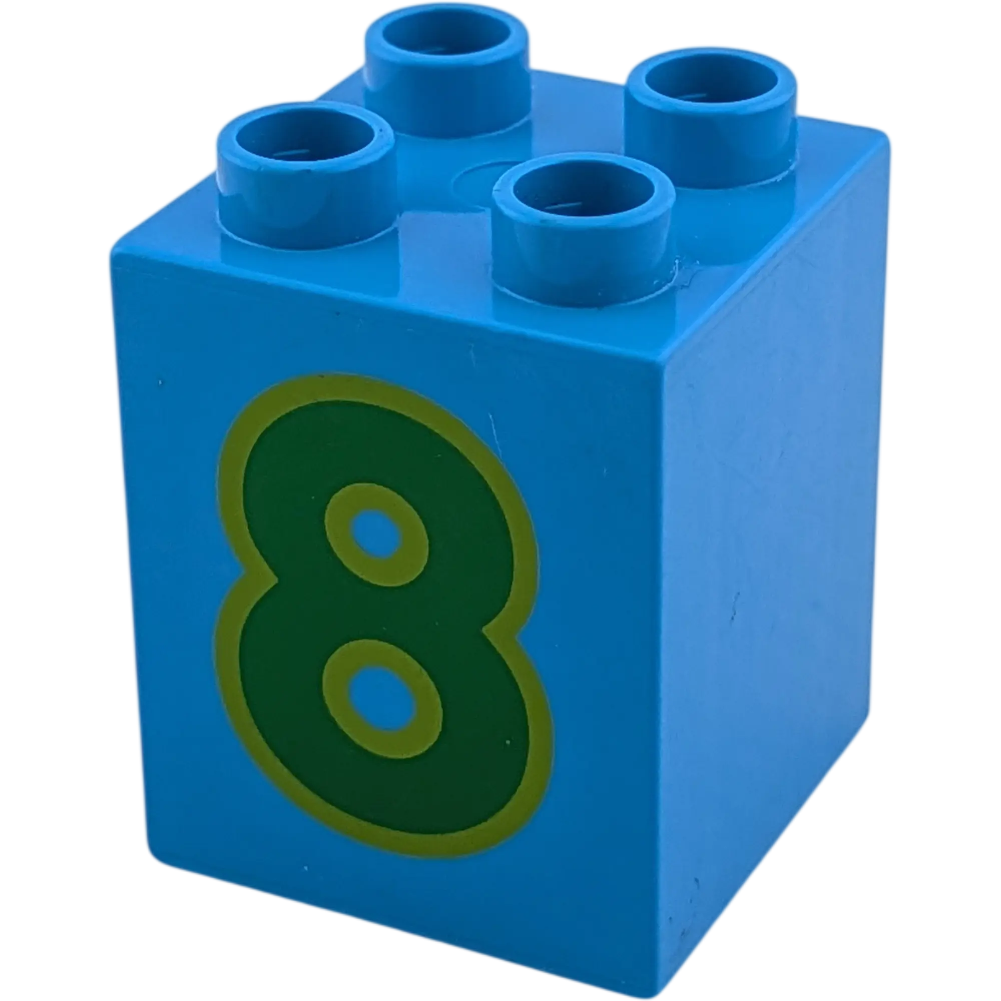 Lego Duplo 2x2x2 Stein Mittelblau Zahl Acht