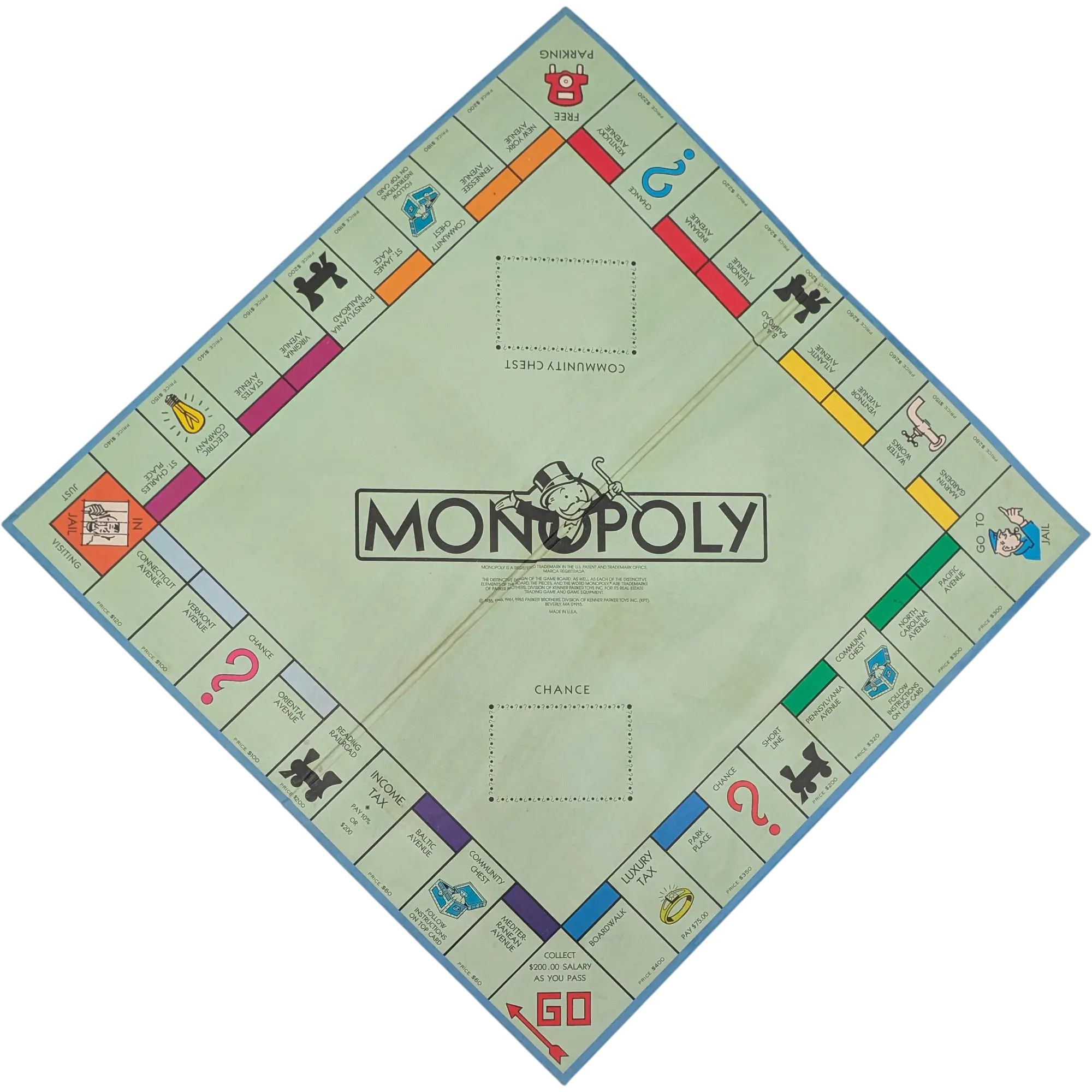 Spielplan Spielbrett Monopoly Englische Ausgabe
