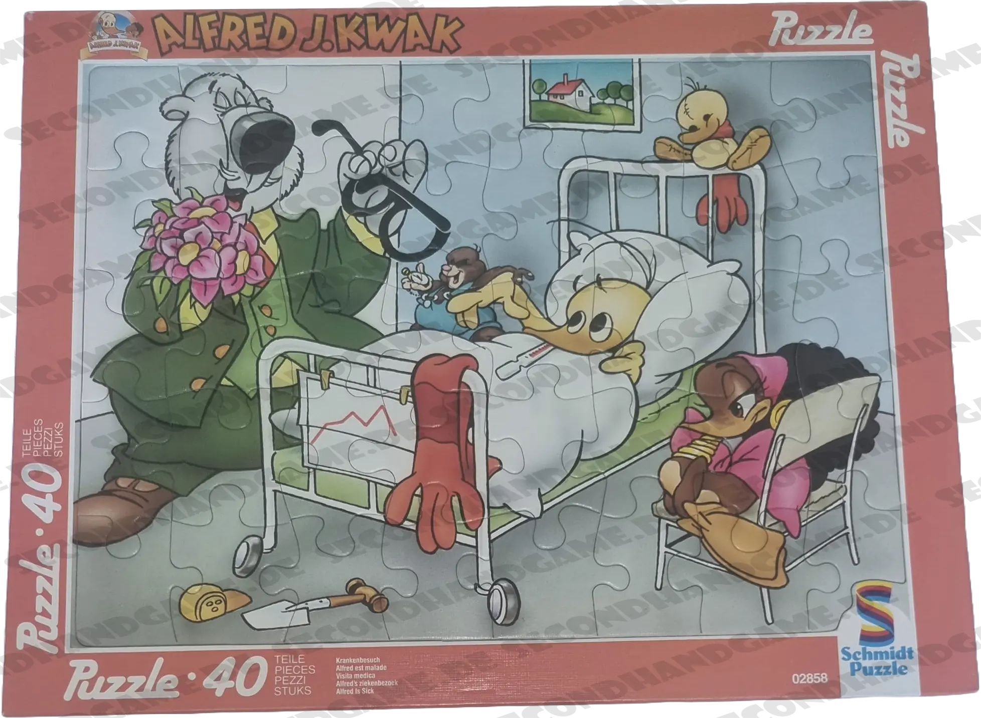 Schmidt Rahmenpuzzle Alfred J. Kwak Krankenbesuch 40 Teile 02858