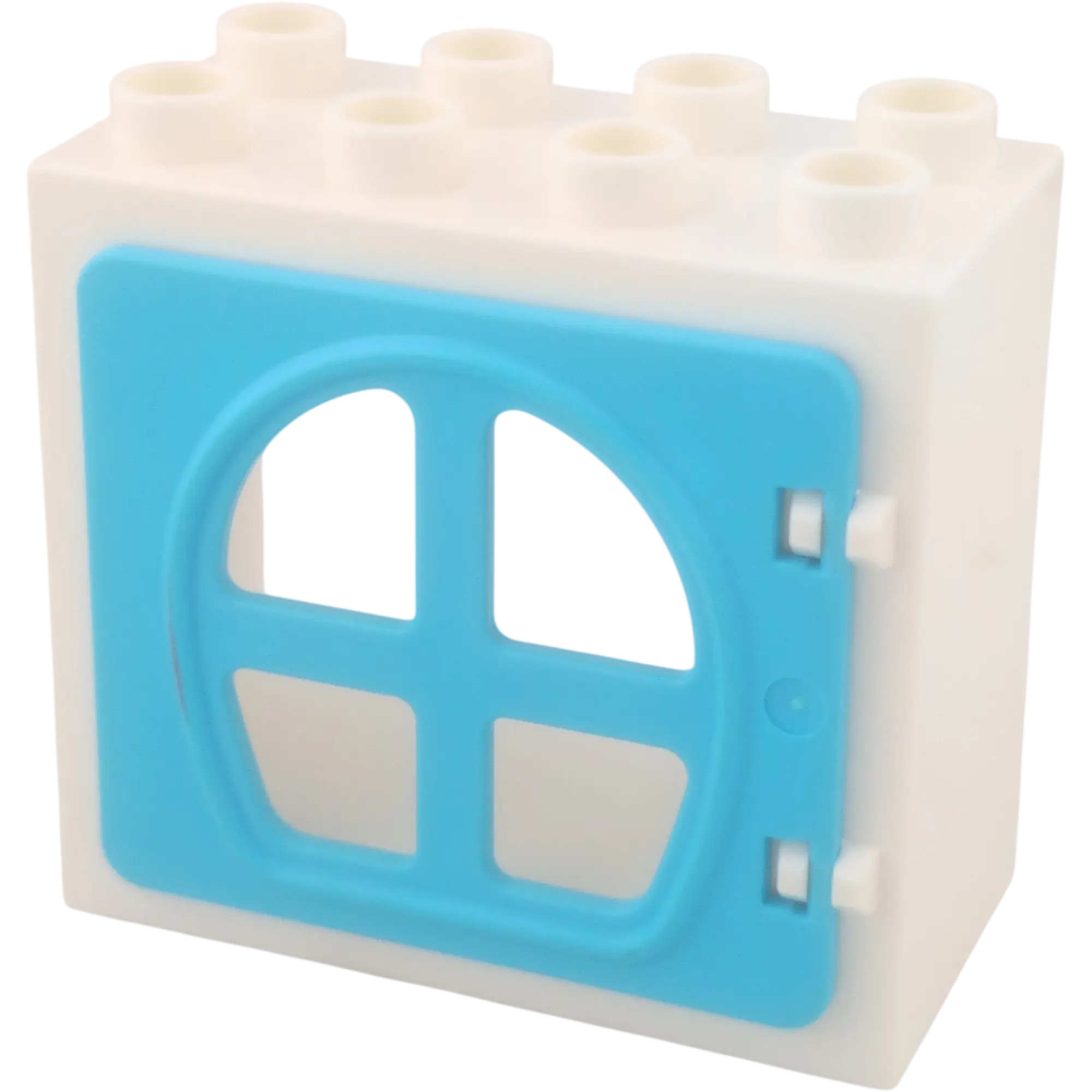Lego Duplo 61649 Fensterrahmen Weiß mit vier kleinen Fenstern Azur 2x4 Rundfenster
