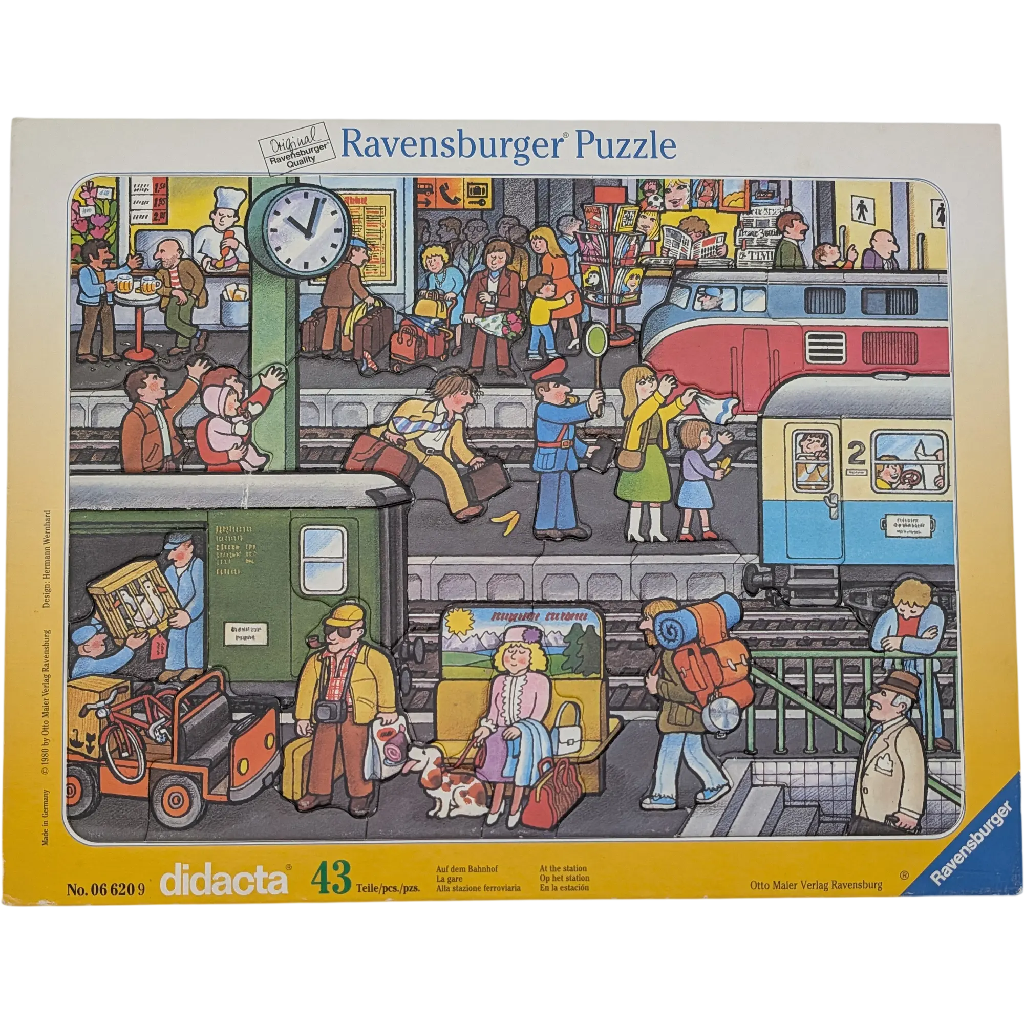 Ravensburger Rahmenpuzzle Didacta Auf dem Bahnhof 43 Teile 066209