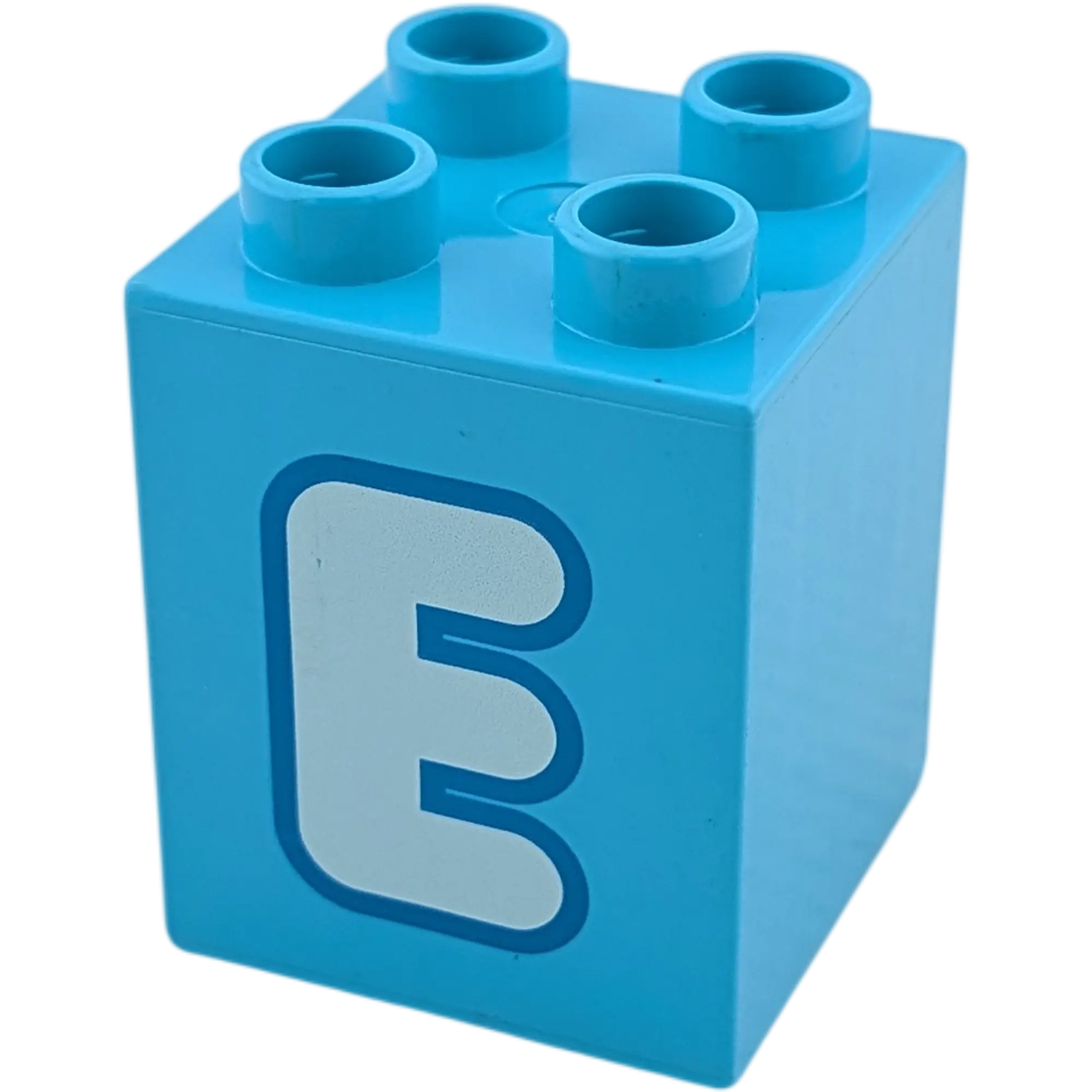 Lego Duplo 2x2x2 Stein Azur Buchstabe E Hellblau