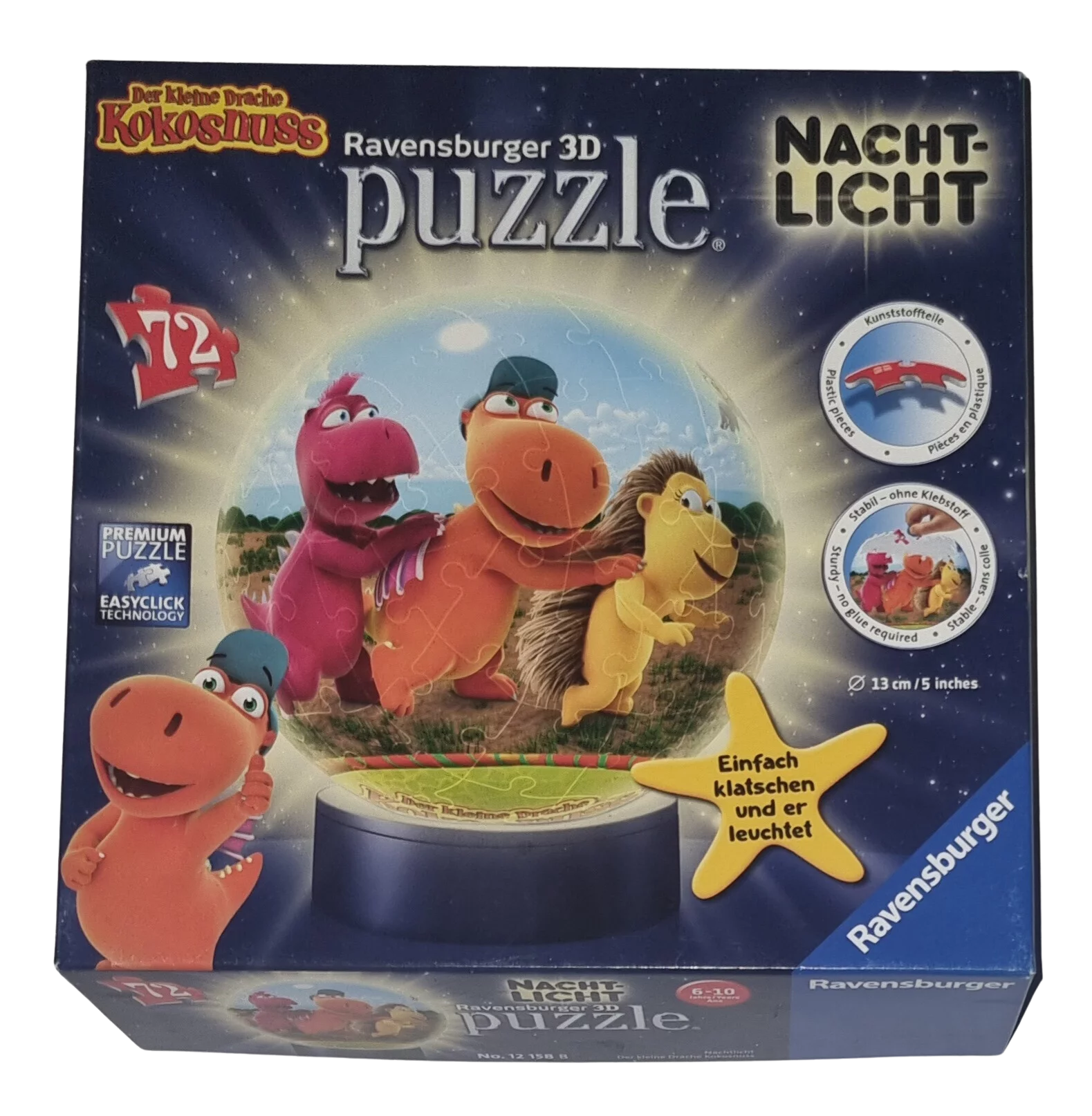 Ravensburger Puzzleball 121588 Nachtlicht der kleine Drache Kokosnuss