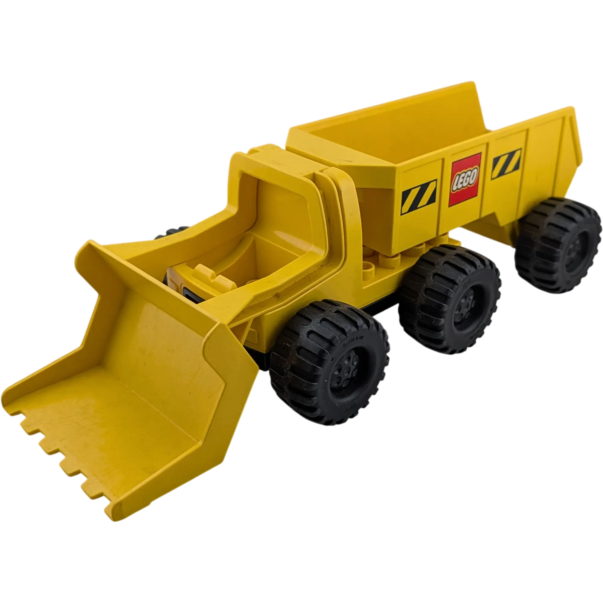 Lego Duplo LKW Bagger Lastwagen Gelb mit gelbem großen Anhänger