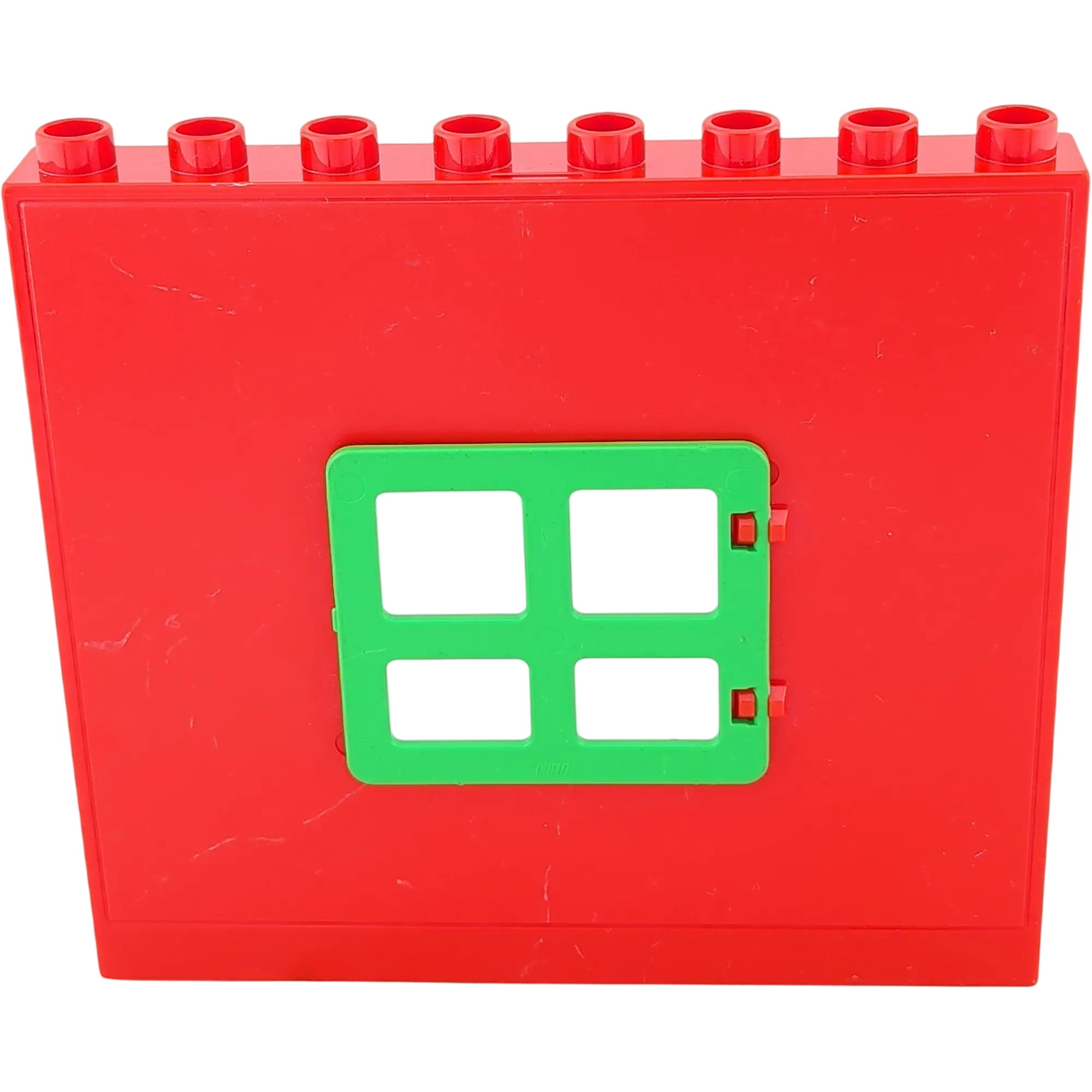 Lego Duplo Hauswand Rot mit grünem kleinem Fenster