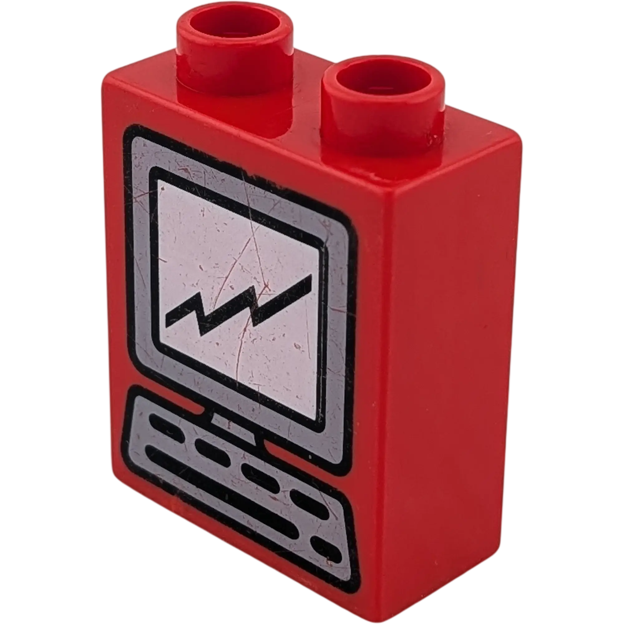 Lego Duplo 4066 Stein 1x2x2 Rot mit Computer