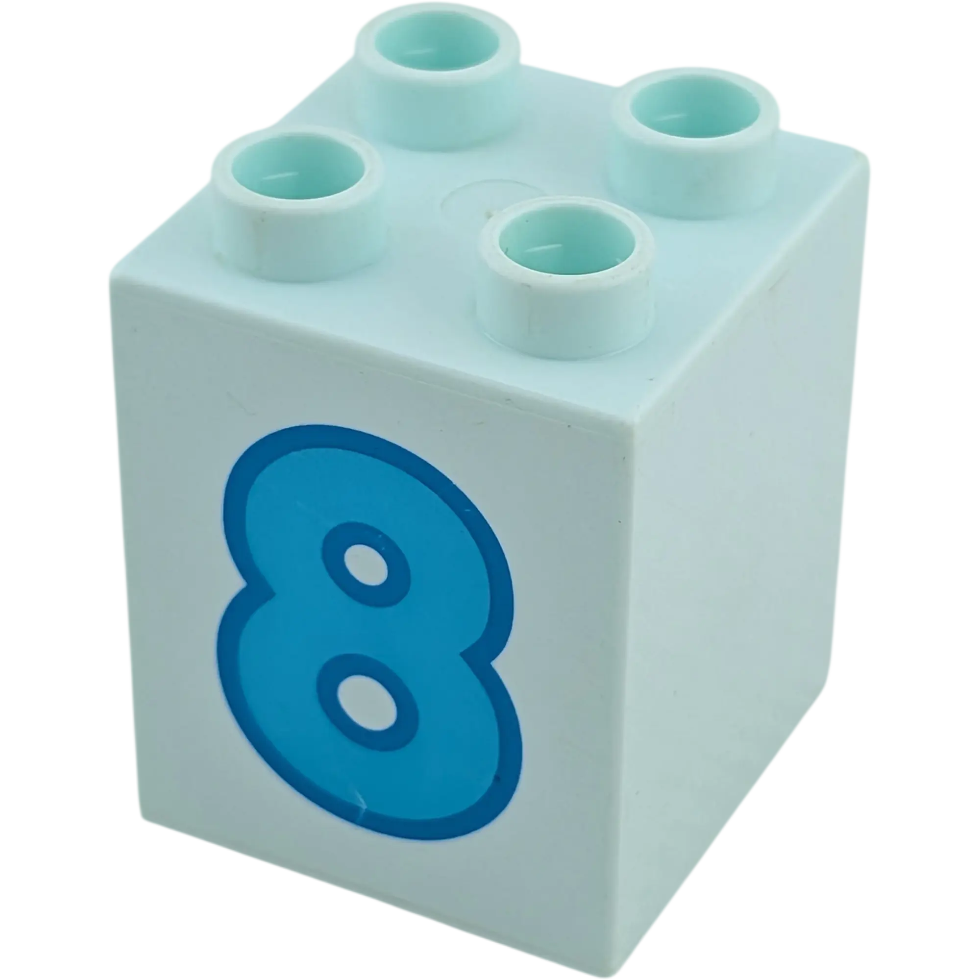 Lego Duplo 2x2x2 Stein Mint Zahl Acht Blau