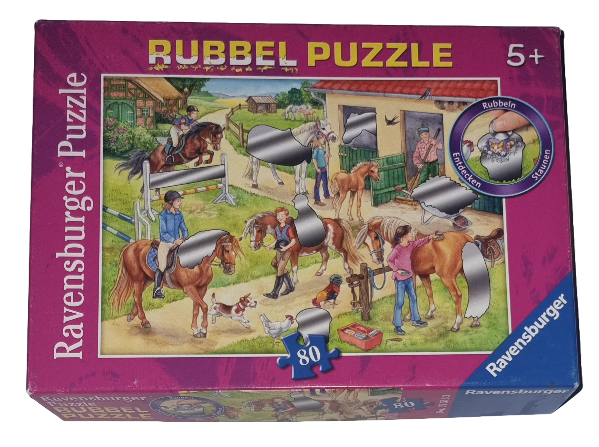 Ravensburger Rubble Puzzle 80 Teile Spaß auf dem Reiterhof 075133