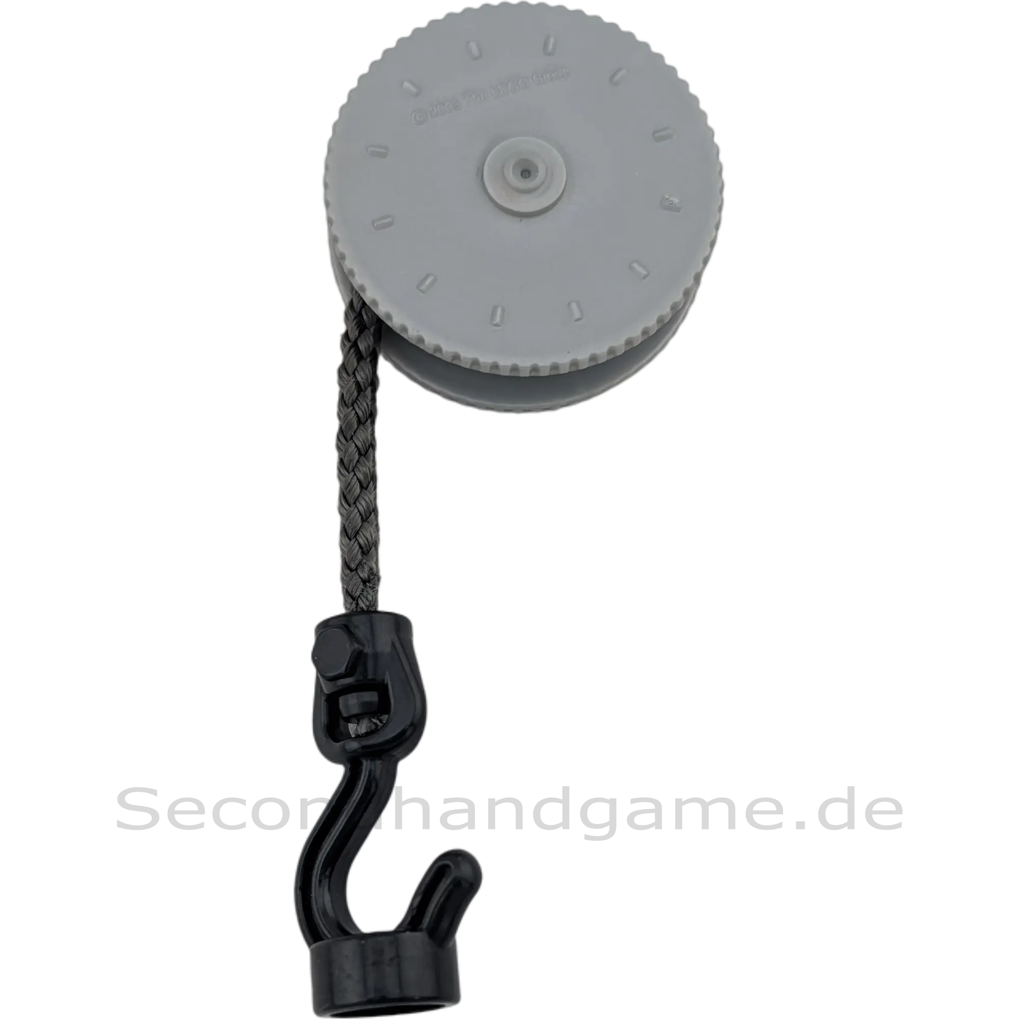 Lego Duplo Kran Seilwinde mit Haken Schwarz Grau mit dickem Seil Tau