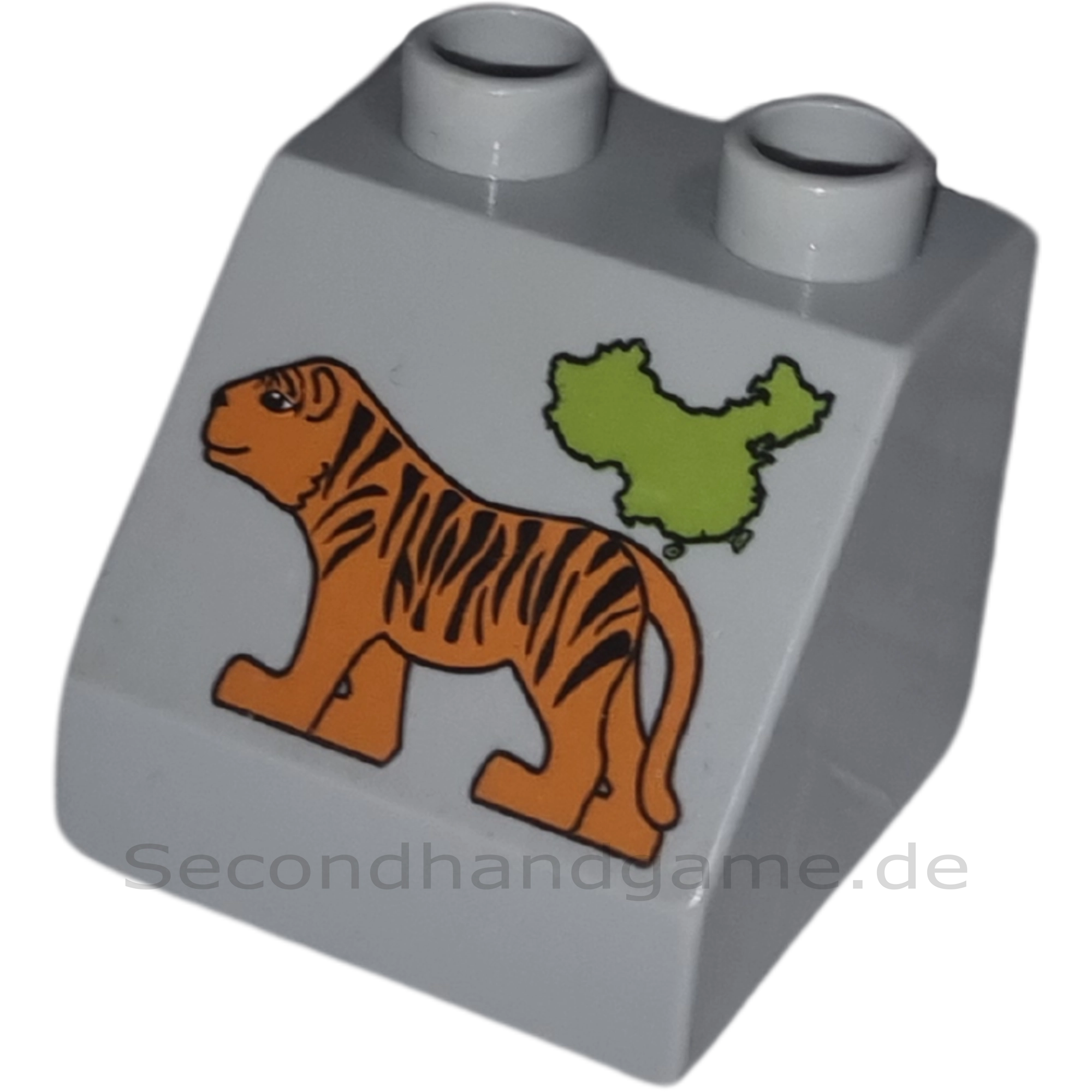 Lego Duplo 6474 Schrägstein 2x2x1 Grau Tiger