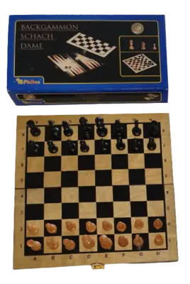 Backgammon, Schach, Dame, Holz