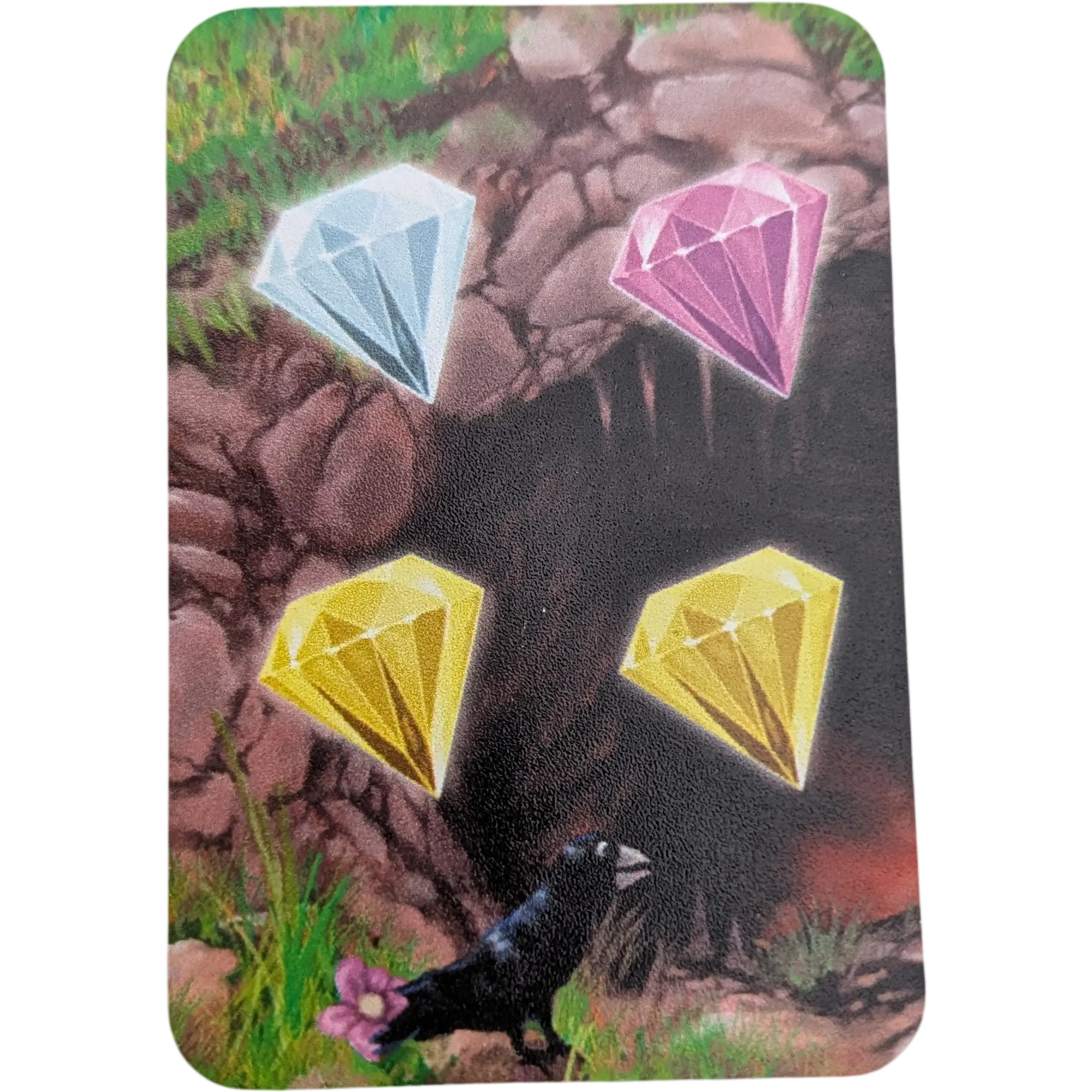 Kosmos Fluss der Drachen Ersatzteile Höhlenkarte 4 Edelsteine Weiß, Pink, Gelb, Gelb