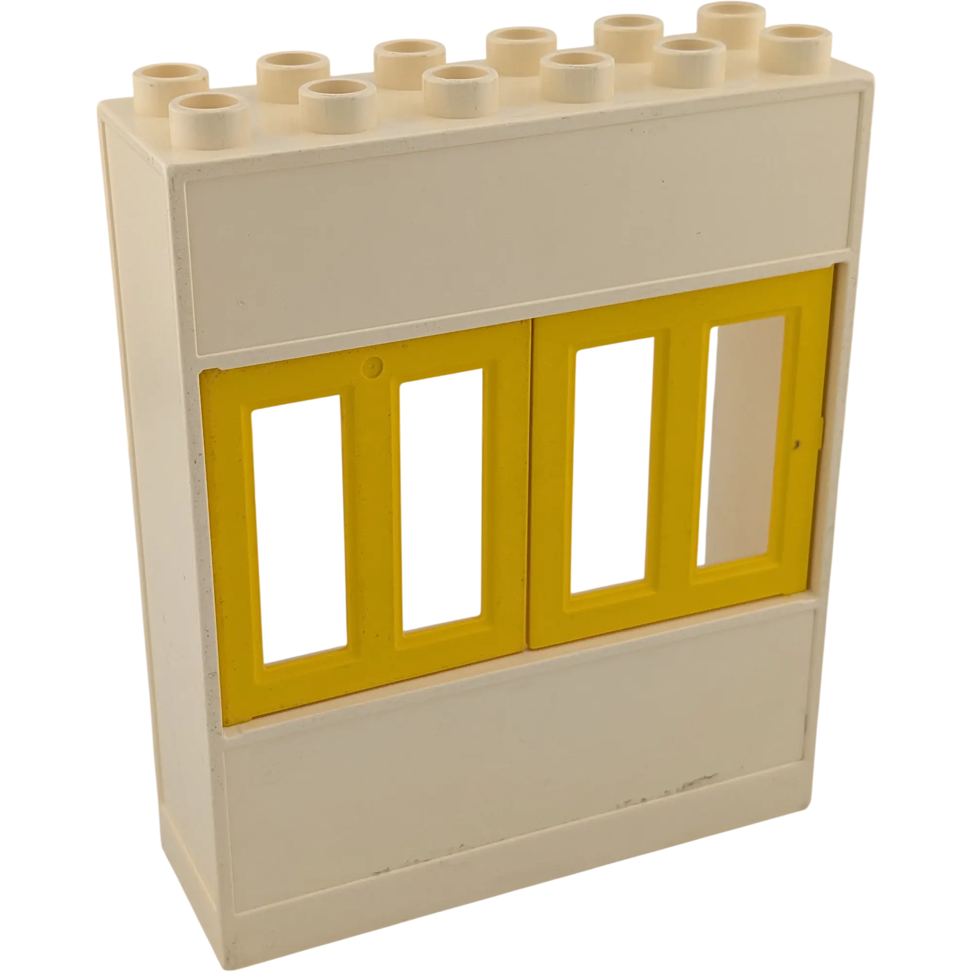 Lego Duplo 6480 Hauswand 2x6 Weiß mit zwei gelben Fenstern