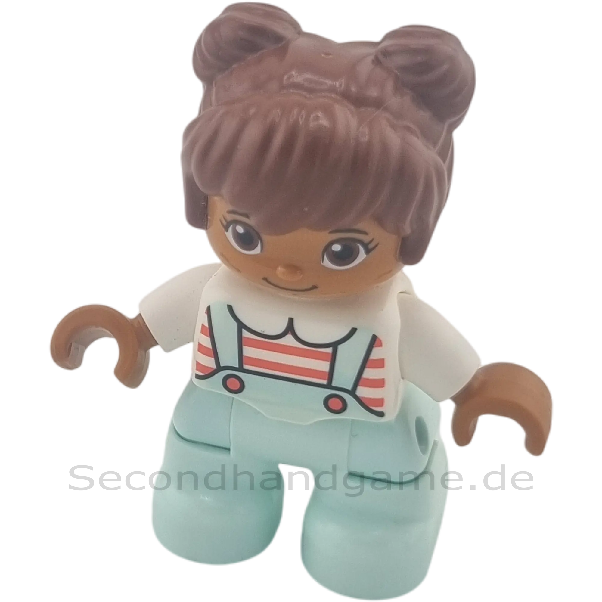 Lego Duplo Figur Kind 309H3 Mädchen mit dunkler Hautfarbe und Latzhose