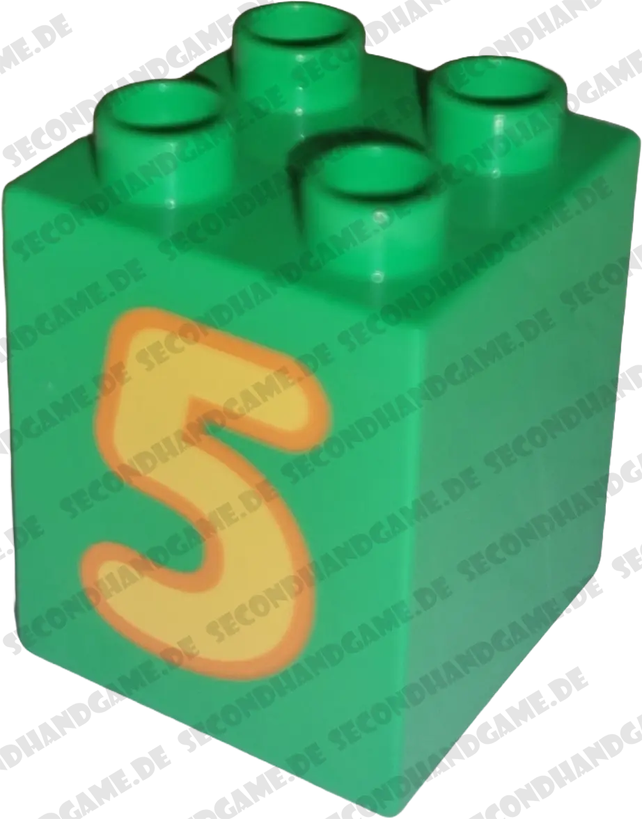 Lego Duplo 2x2x2 Stein Grün Zahl Fünf