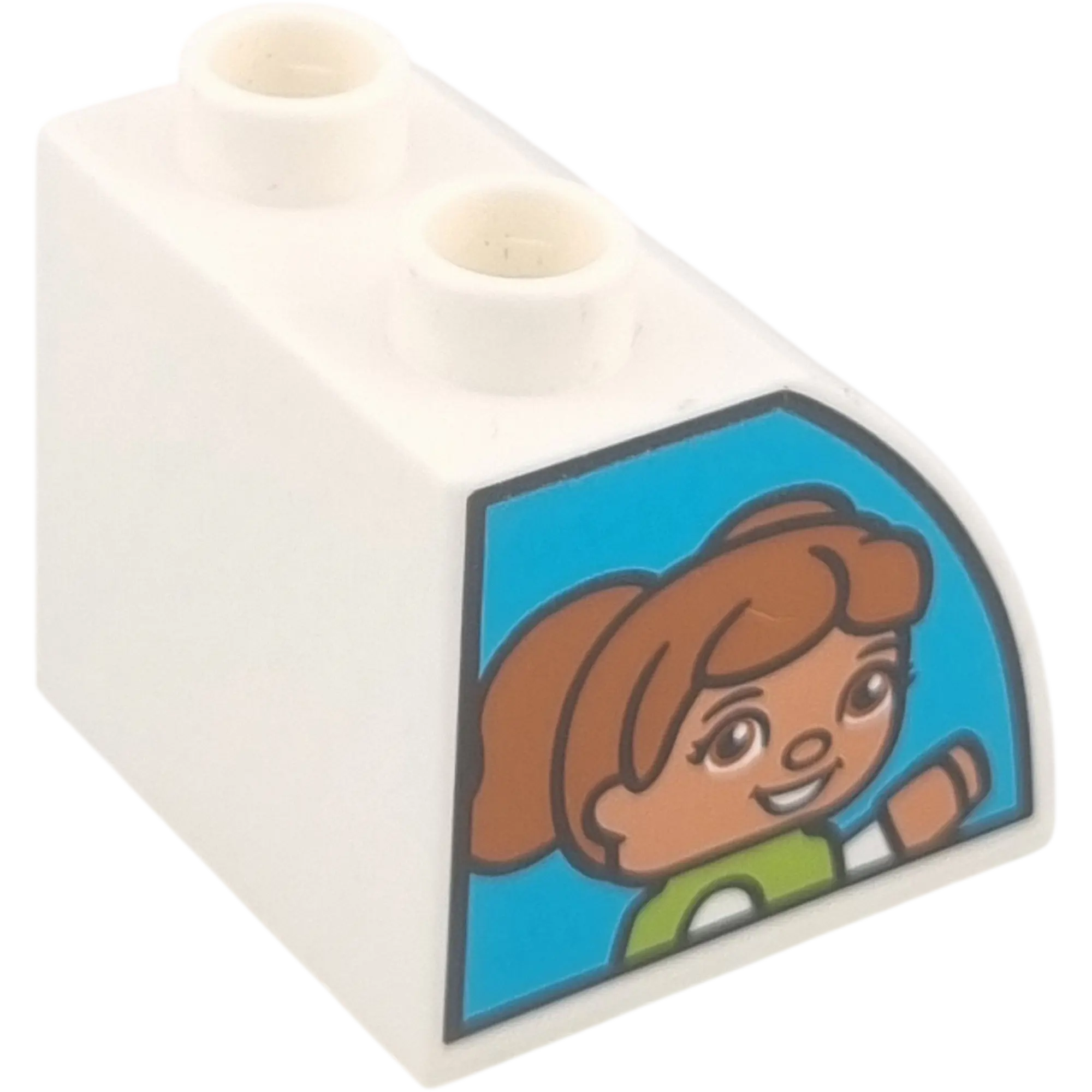 Lego Duplo 11170 Stein Weiß beidseitig bedruckt mit Junge und Mädchen