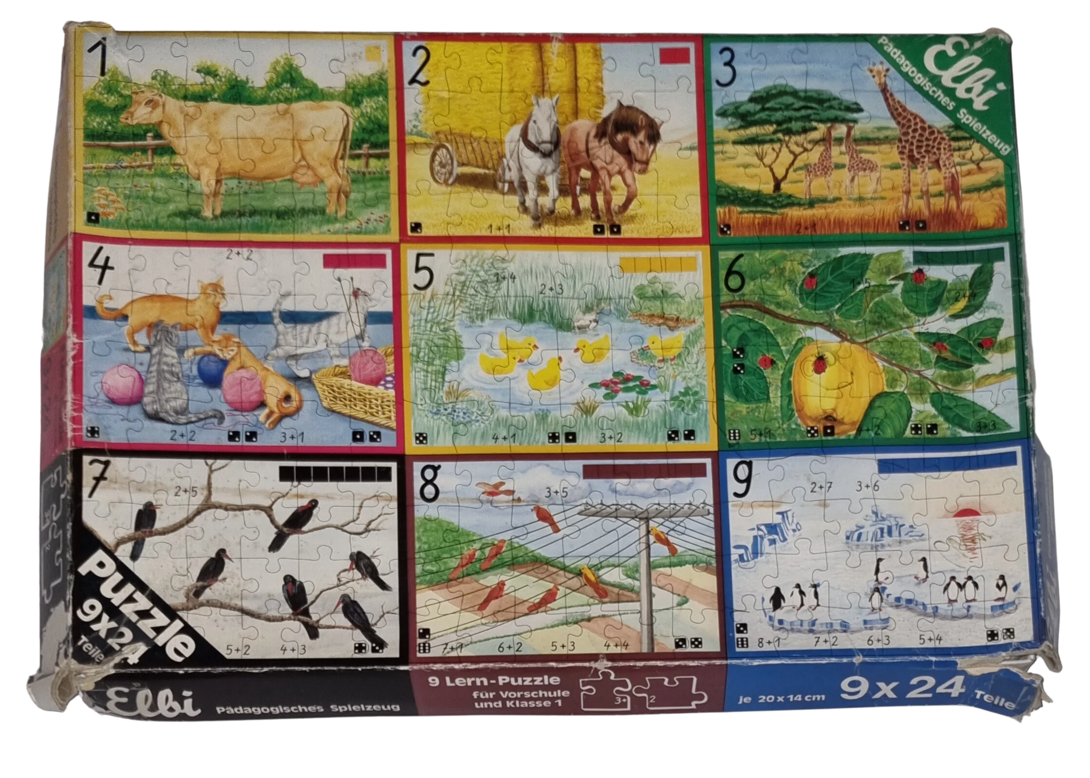 Elbi 9x24 Teile  Lernpuzzle für Vorschule und Klasse 1