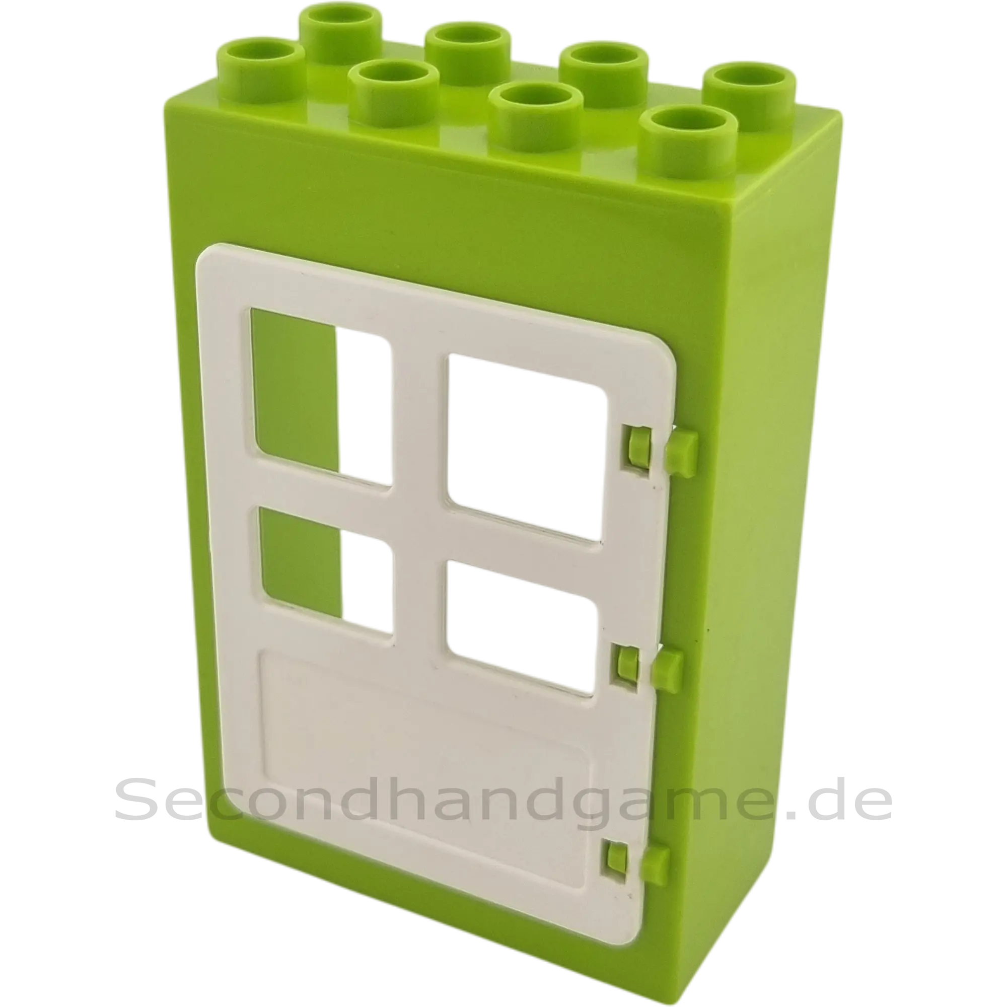 Lego Duplo 2x4 Haustür Lime mit weißer eckiger Tür