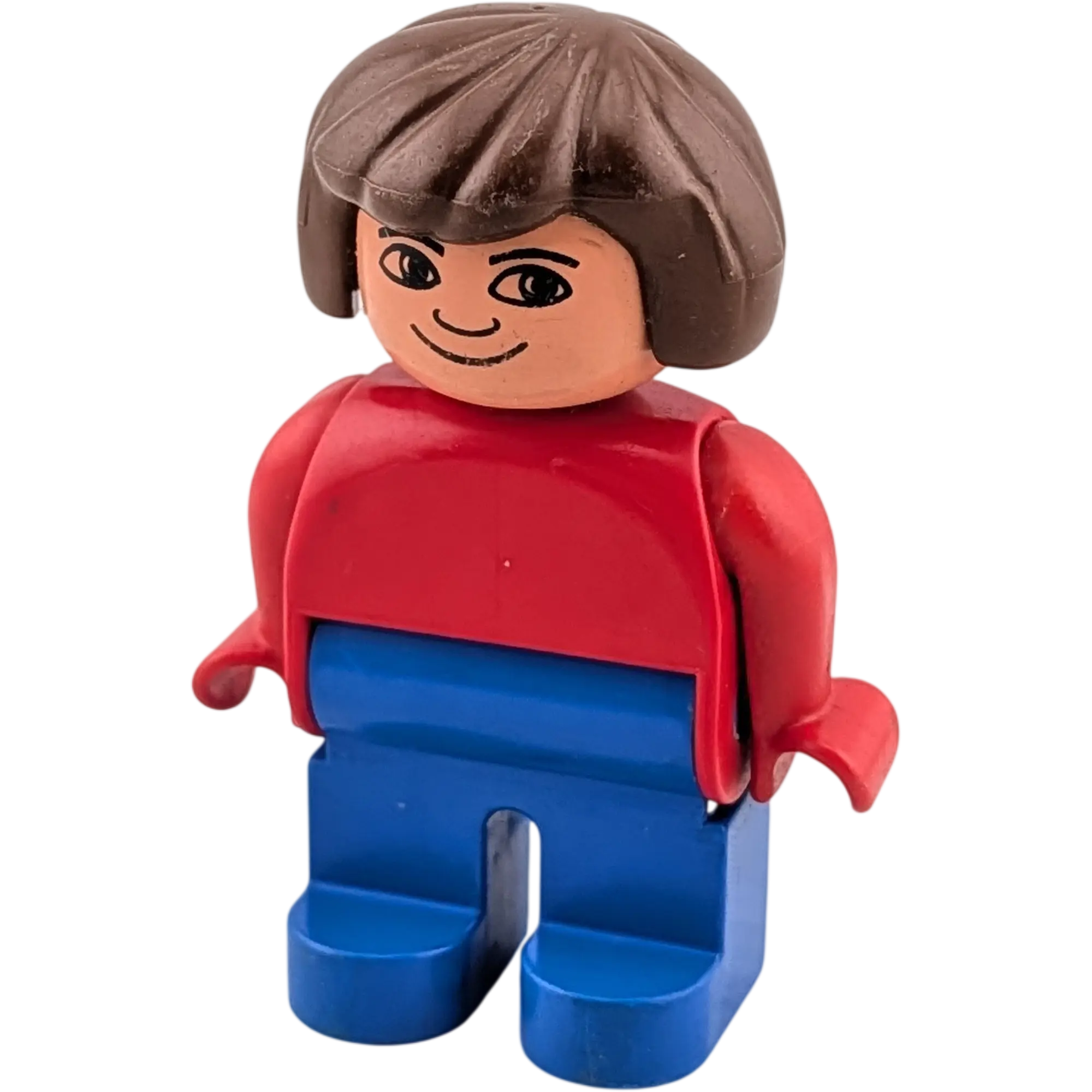 Lego Duplo Figur Frau 47394 braune Haare rotes Oberteil blaue Hose