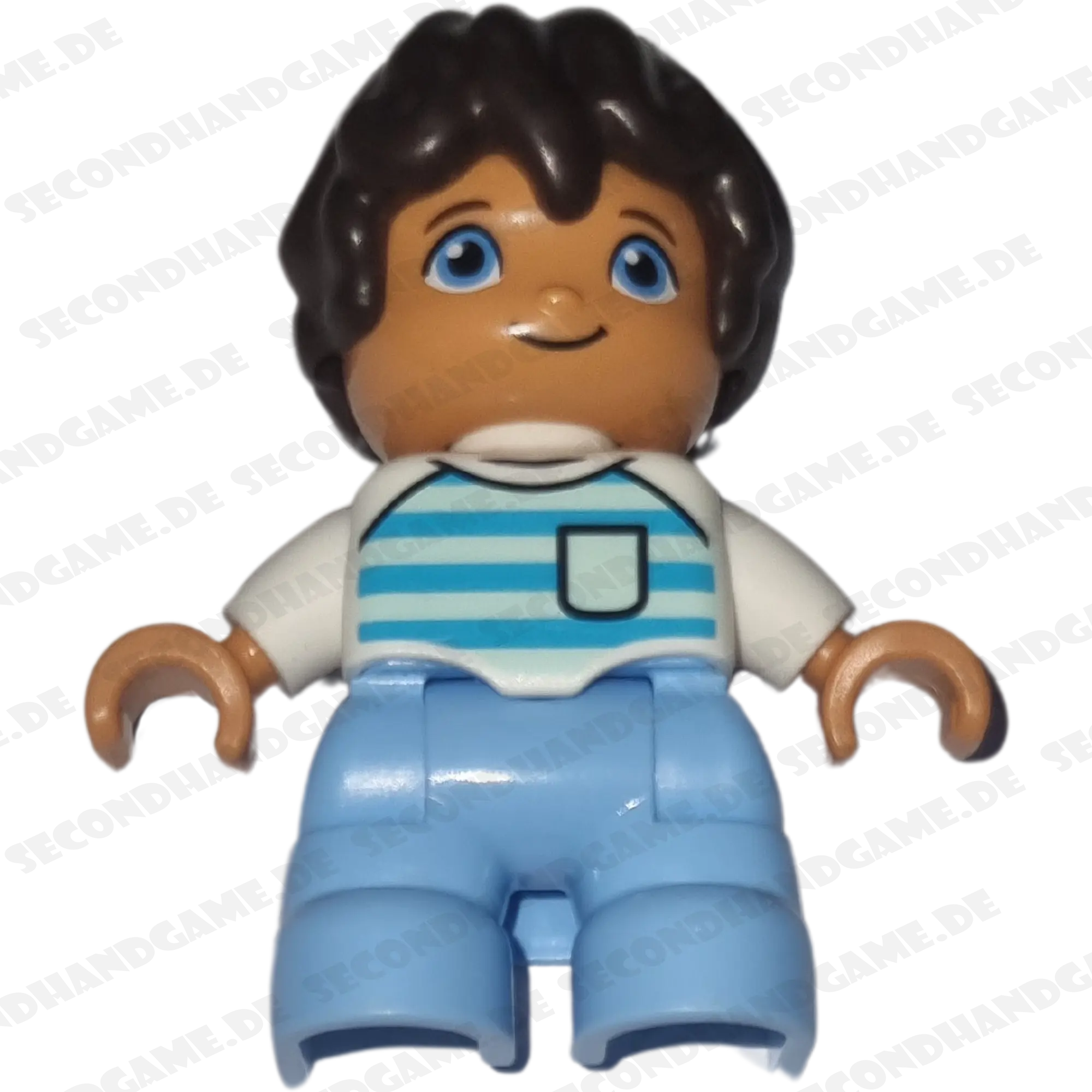 Lego Duplo Figur Kind 342H1 Junge Braune Haare Hellblaue Hose