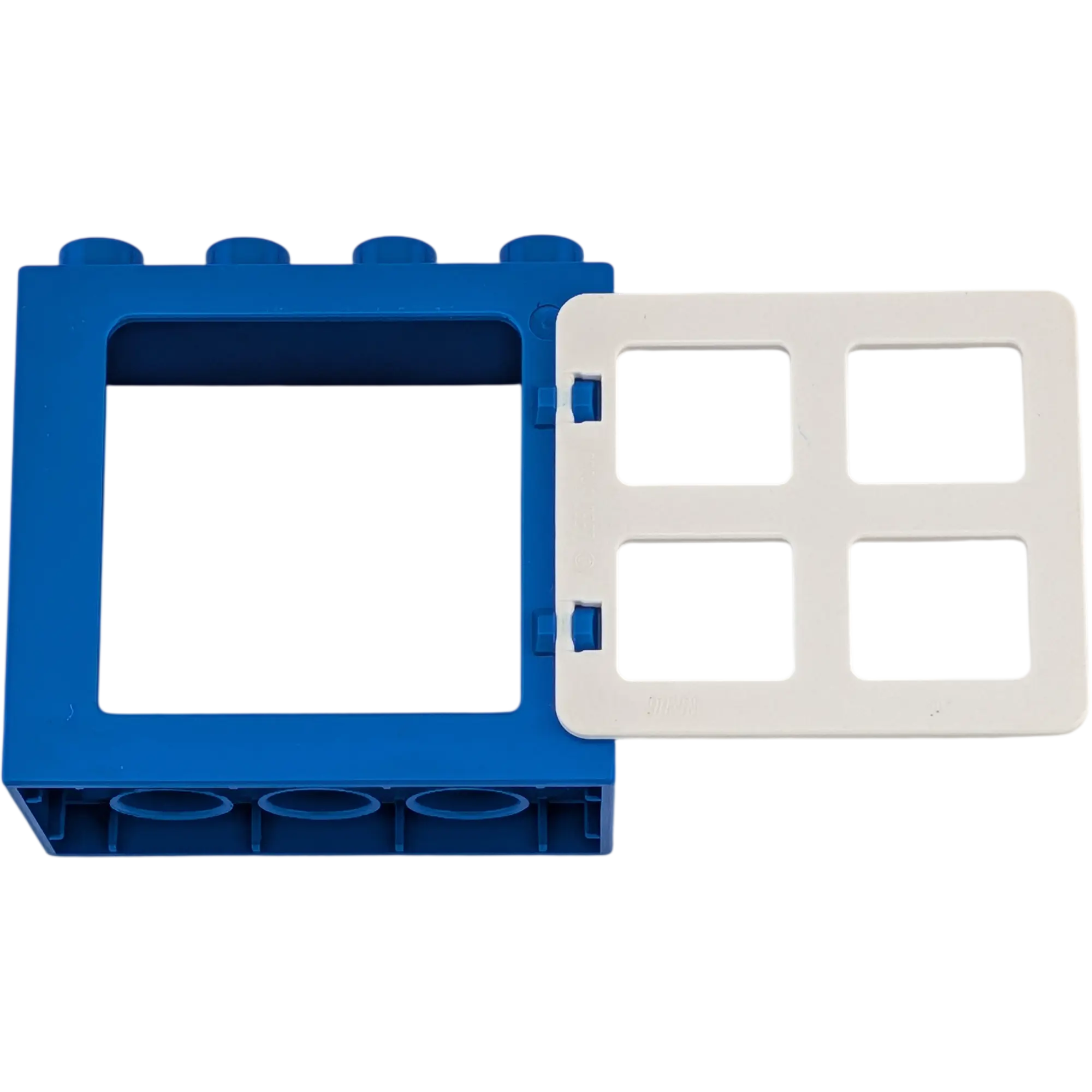 Lego Duplo 61649 Fensterrahmen Dunkelblau mit vier kleinen Fenster Weiß 2x4
