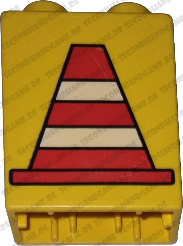 Lego Duplo  1x2 Stein Gelb Baustellen Kegel