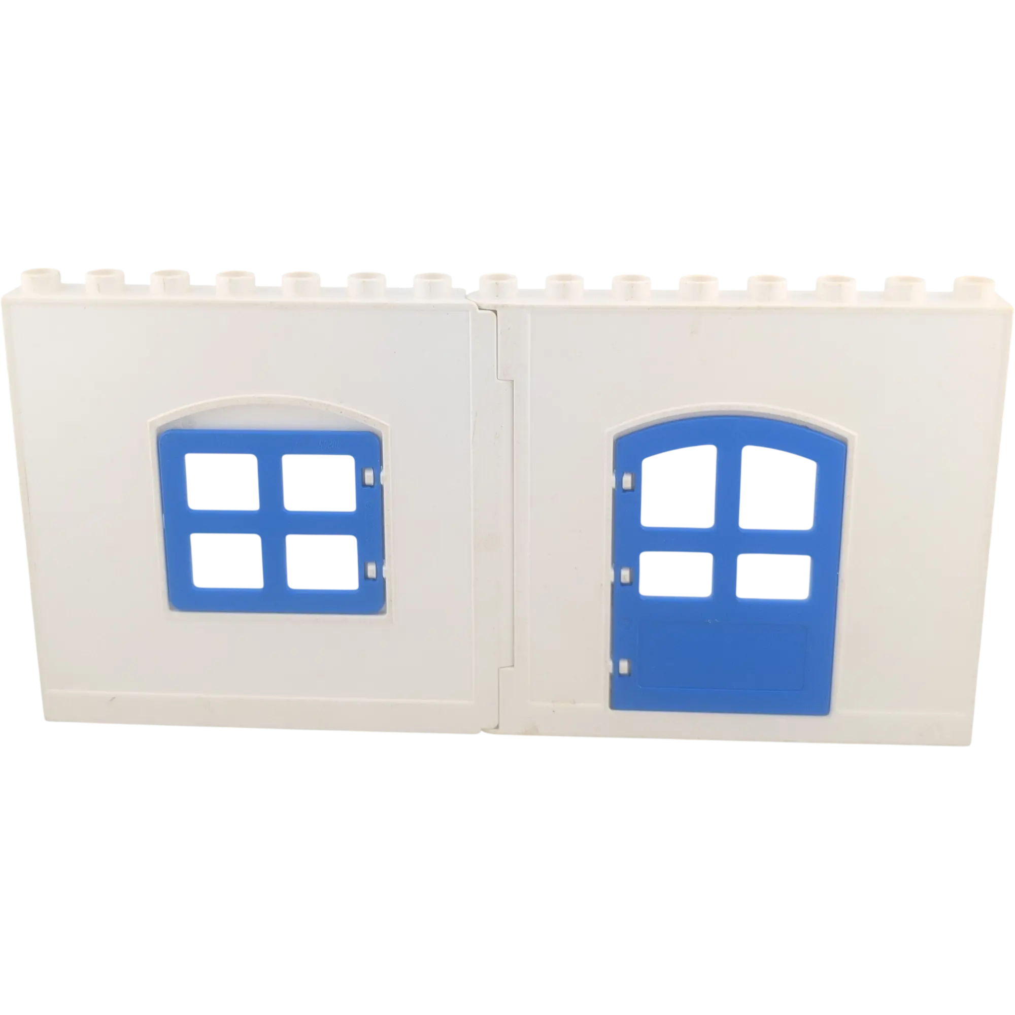 Lego Duplo Hauswand Weiß Polizeistation Polizeirevier Blaue Fenster und blaue Tür