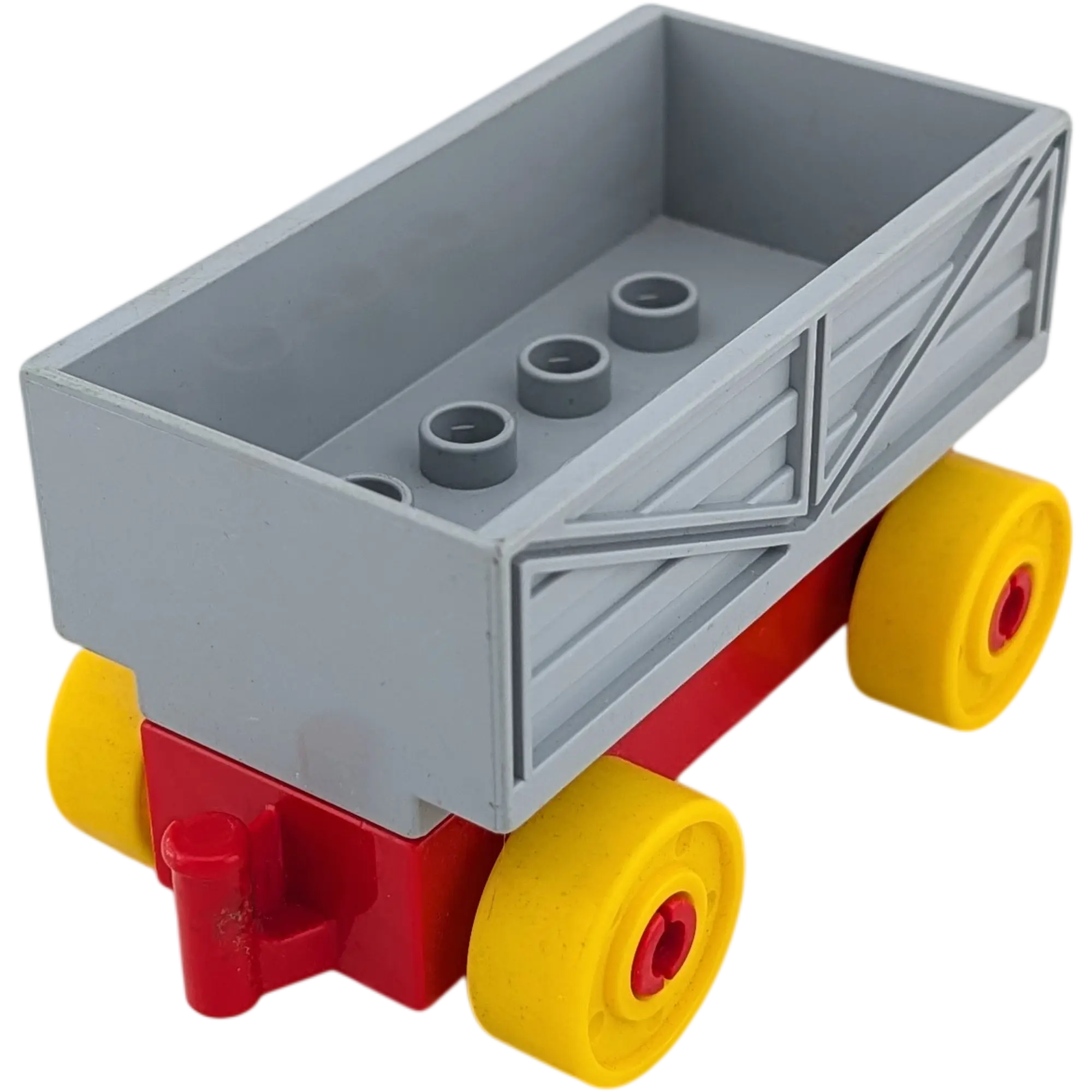 Lego Duplo Eisenbahn Güteranhänger Grau Rot Gelb