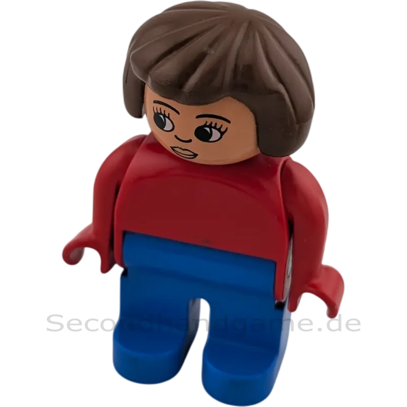 Lego Duplo 47394 Frau braune Haare Rot Blau B-Ware