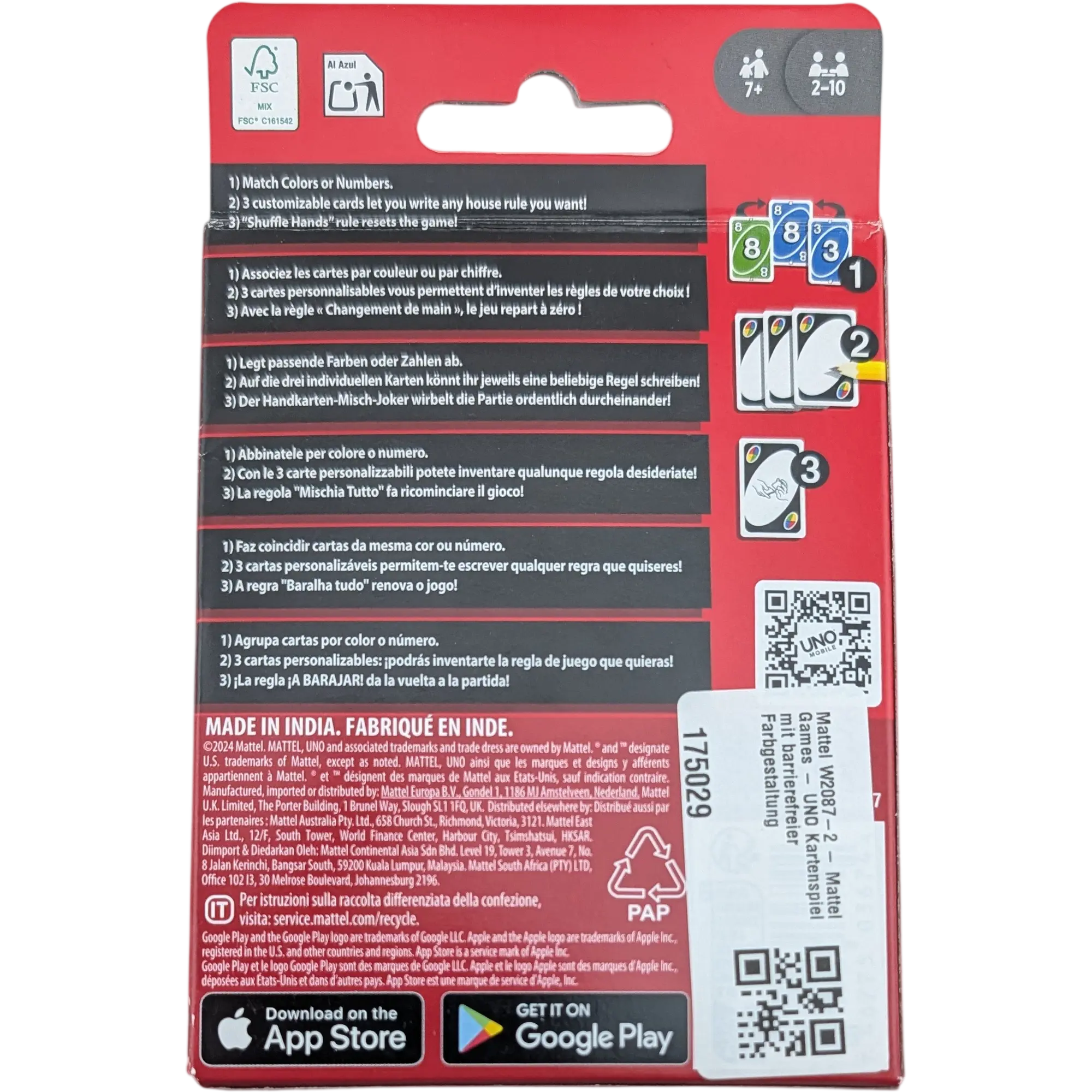 Mattel Uno Der Kartenspiel Klassiker