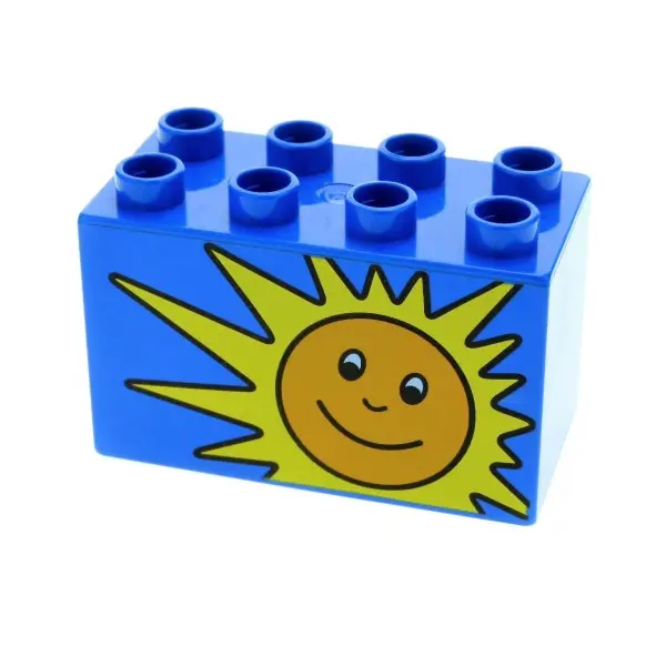 Lego Duplo 31111 Stein Blau mit Sonne 2x4x2