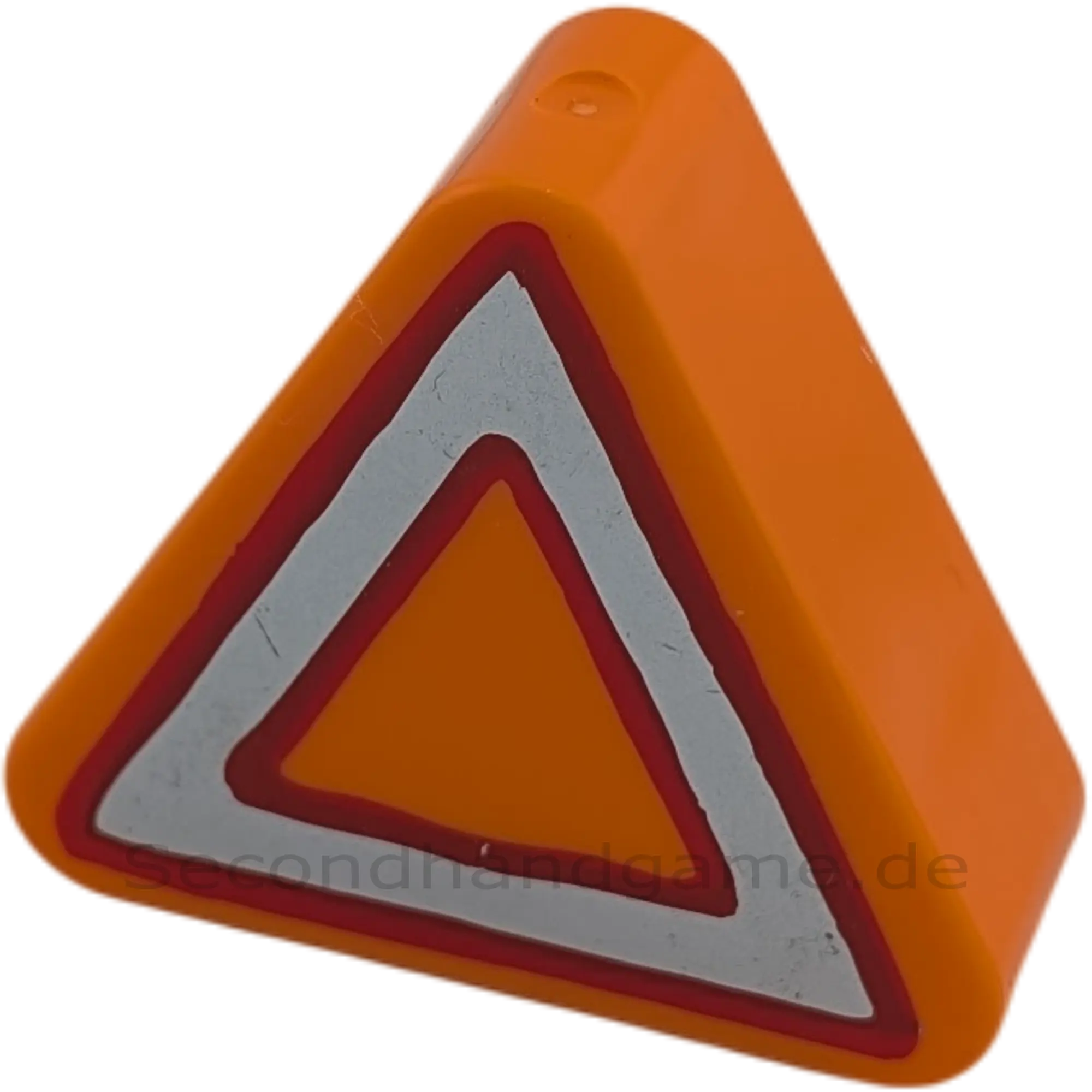 Lego Duplo 42025 Schild Dreieck Orange mit Rot und Silber